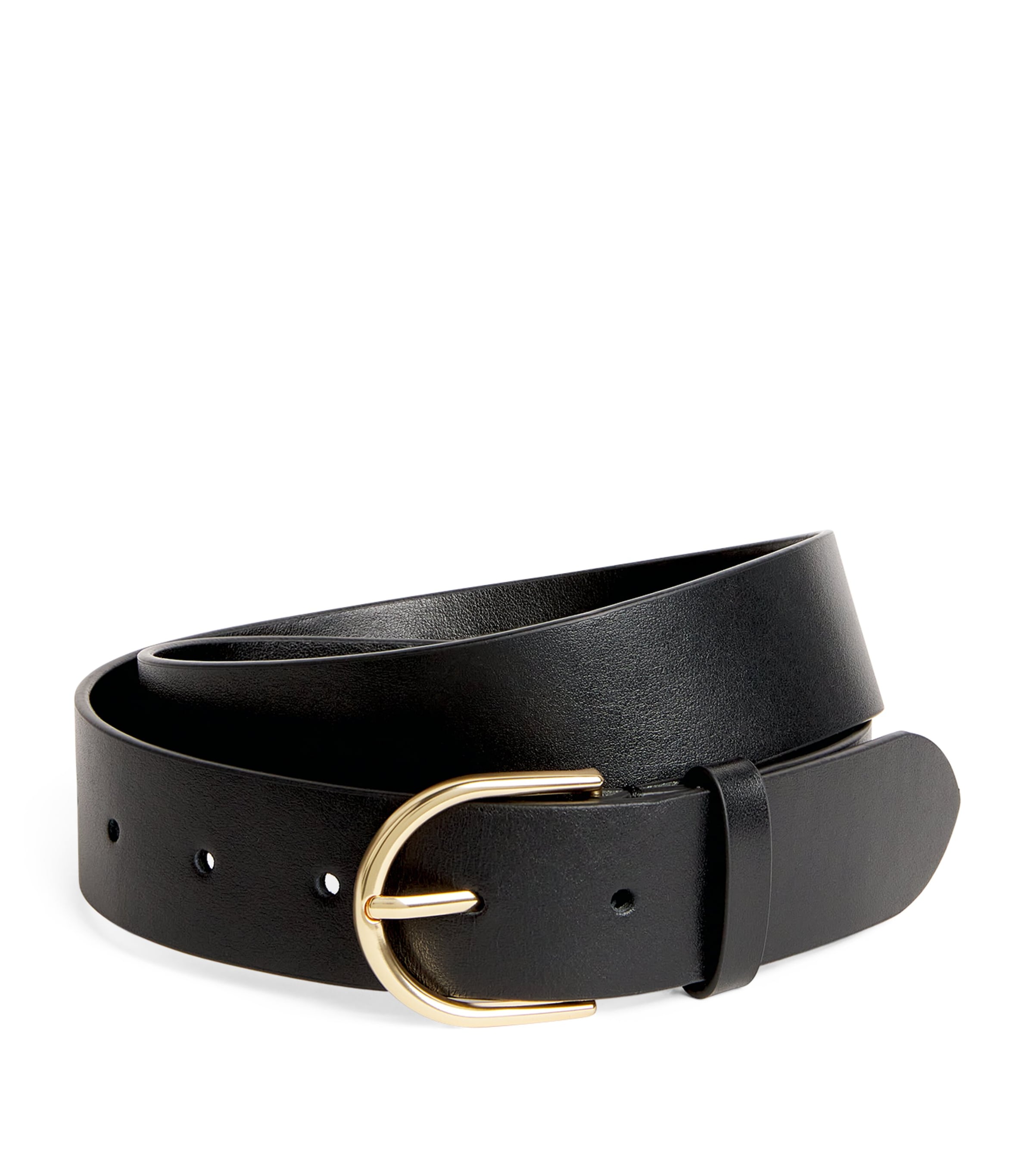 Leather Chain Detail Belt BLACK Image 1