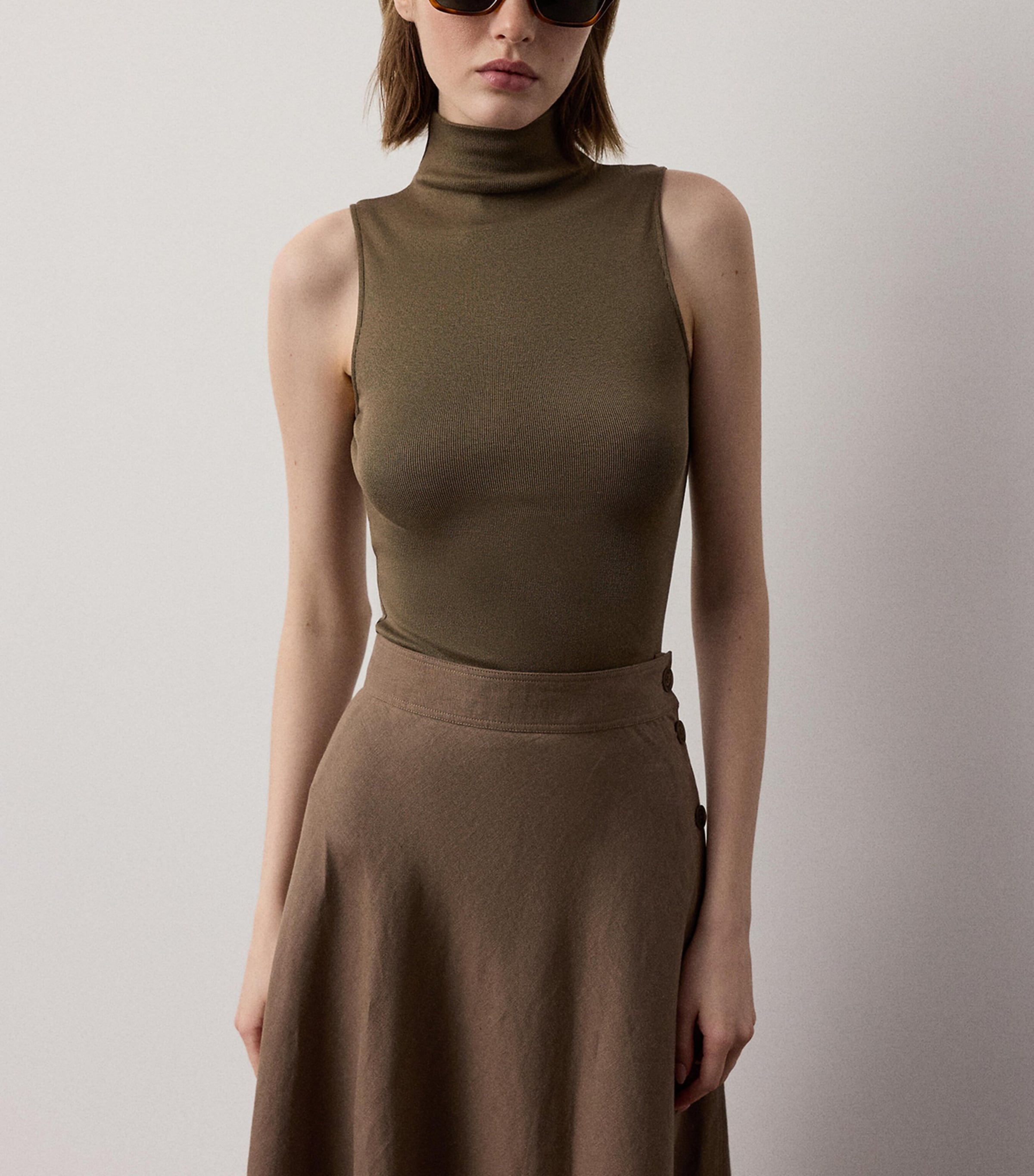 Ralph Lauren Collection Womens Silk Knit Naomie Top Portobello Image 3