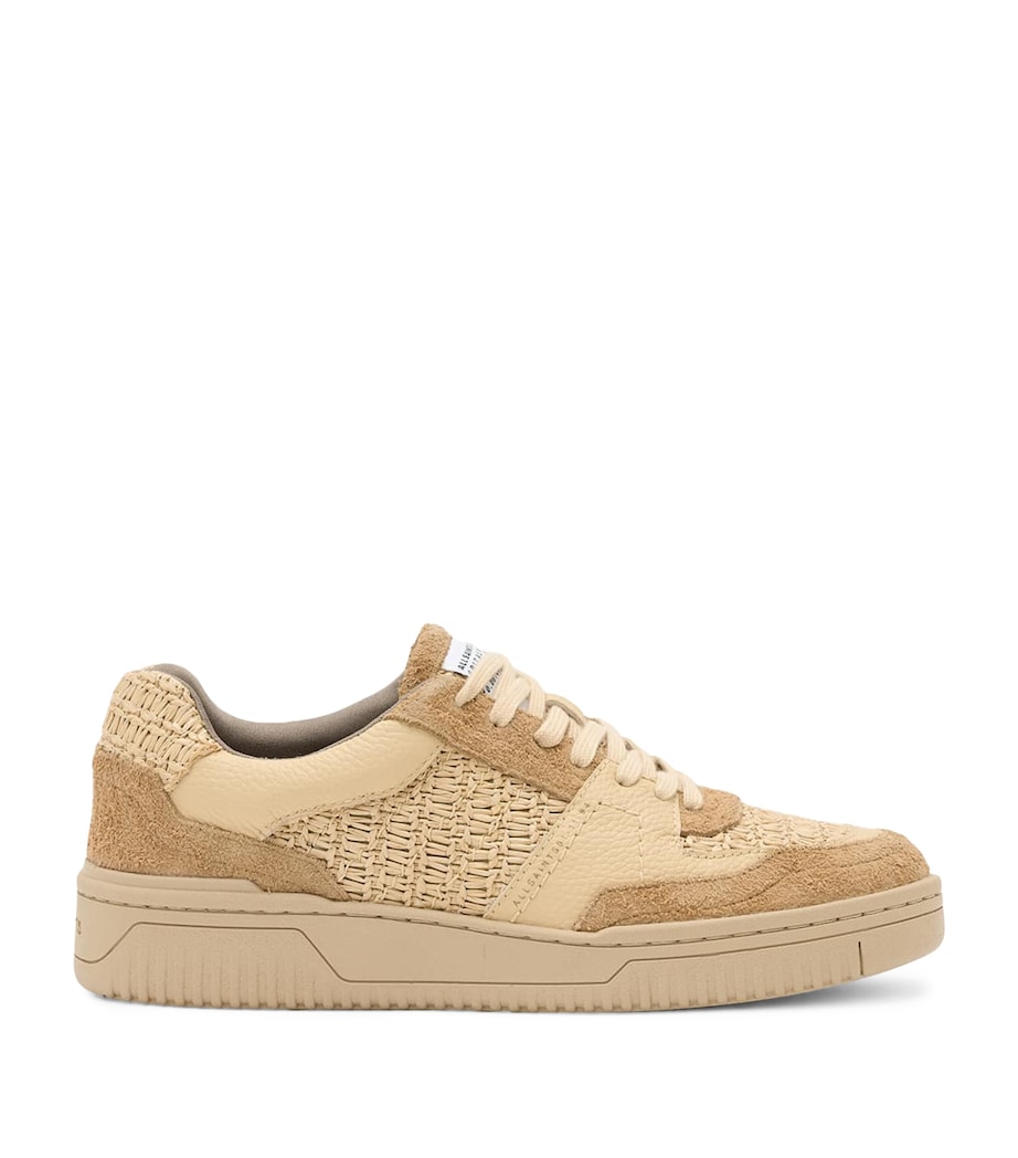 AllSaints Leather-Raffia Hix Sneakers Natural Brown Image 1