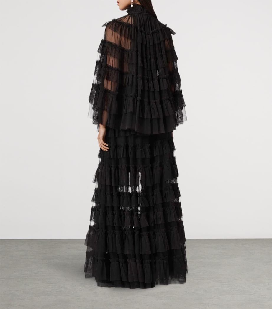 Aude Ruffle Maxi Skirt BLACK Image 4