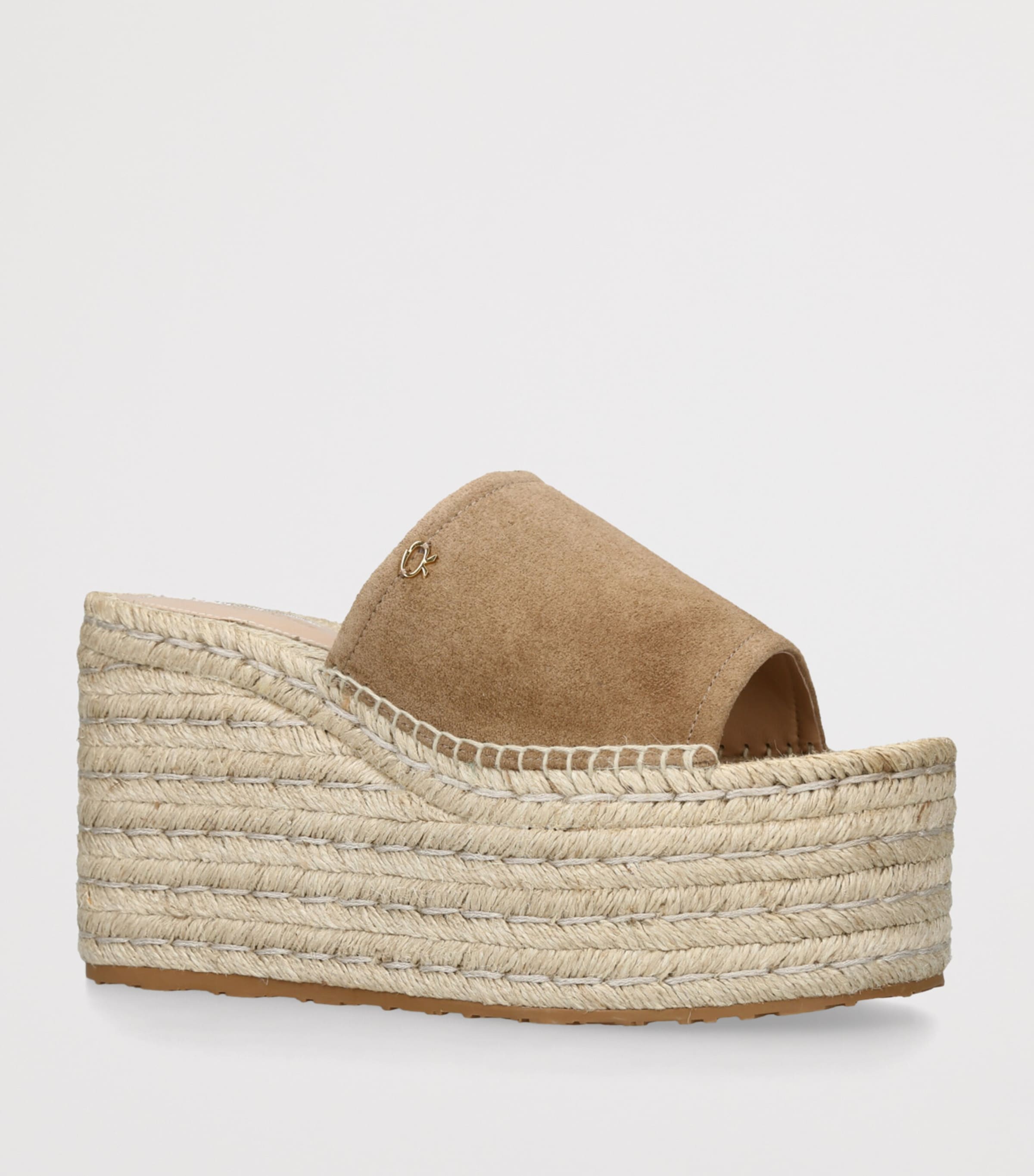 Gianvito Rossi Suede Wedge Sandals 40 Camel Image 3