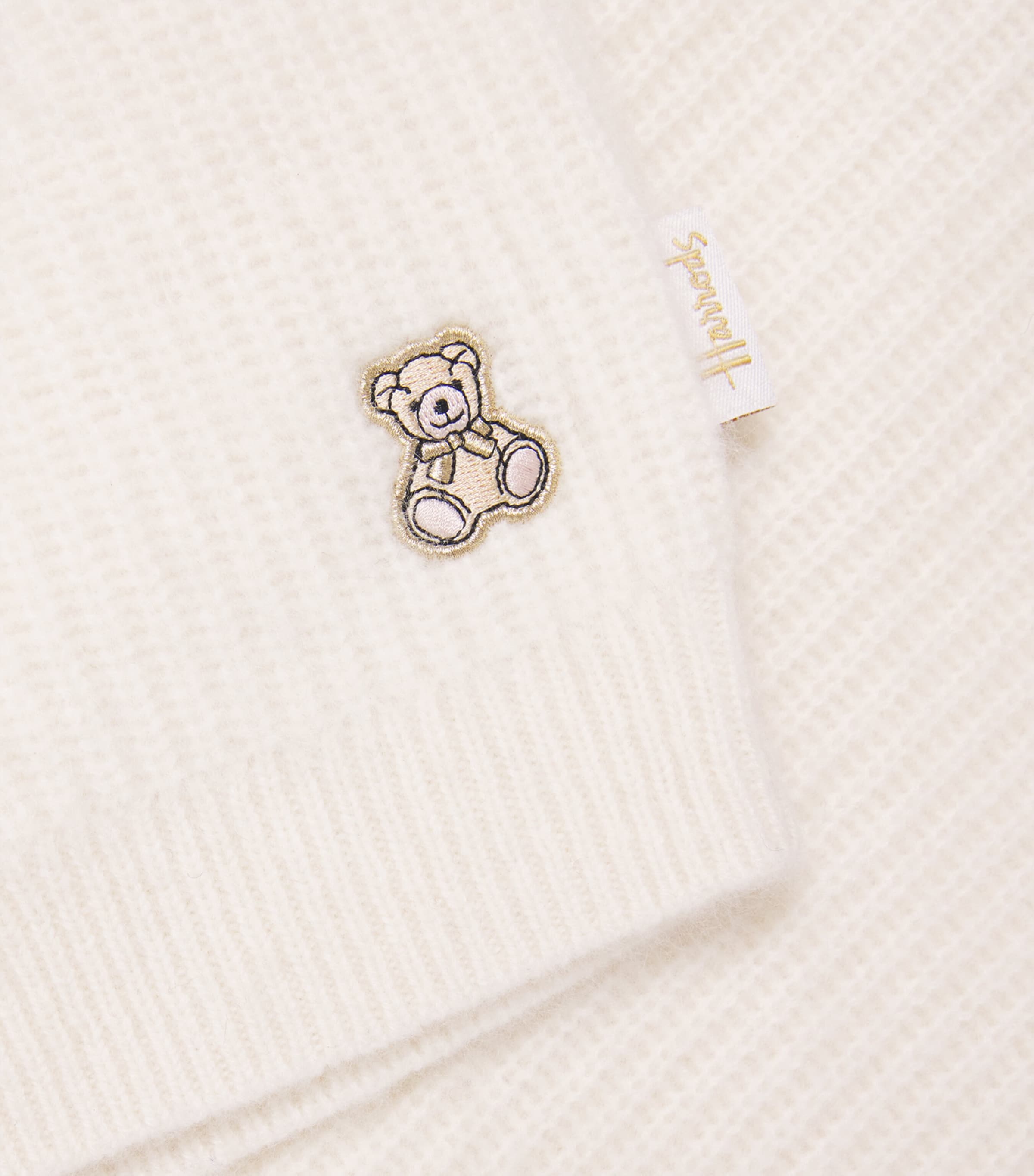 Harrods Cashmere Polo Sweater (2-8 Years) Ivory Image 3