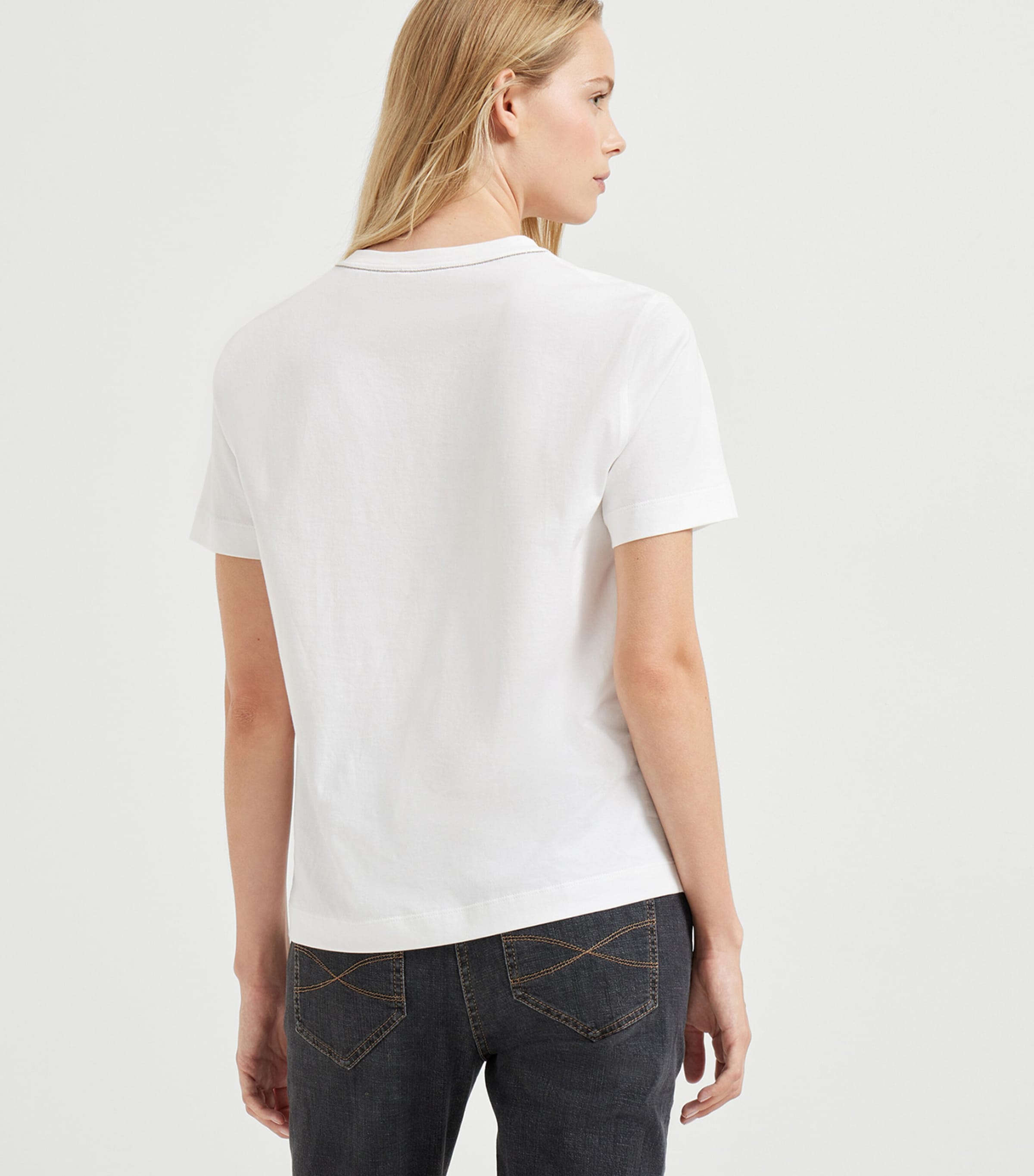 Cotton Monili-Detail T-Shirt C6159 Image 3