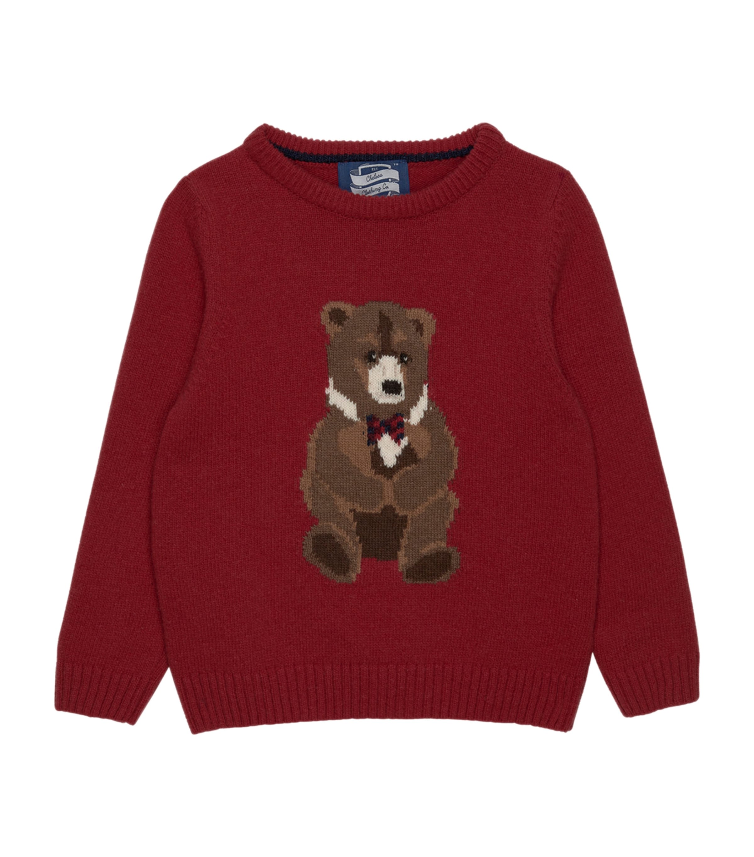 Trotters Wool-blend Timothy Teddy Sweater In Burgundy