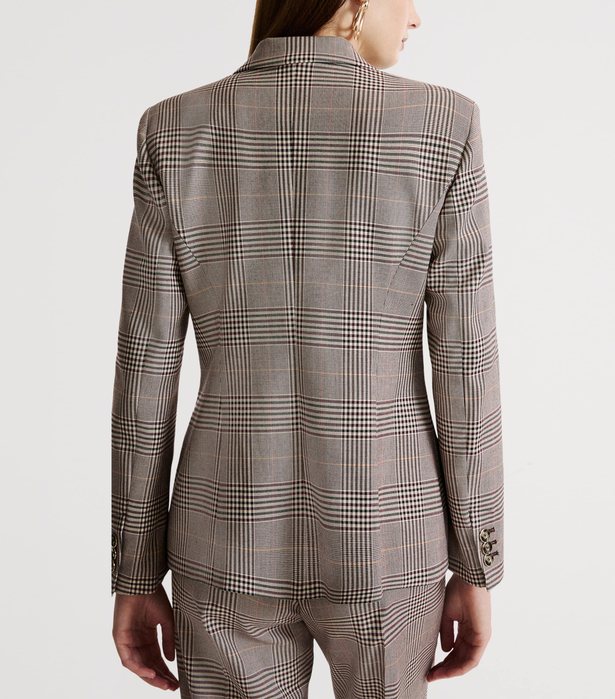 Marella Womens Check Blazer Chocolate Image 3