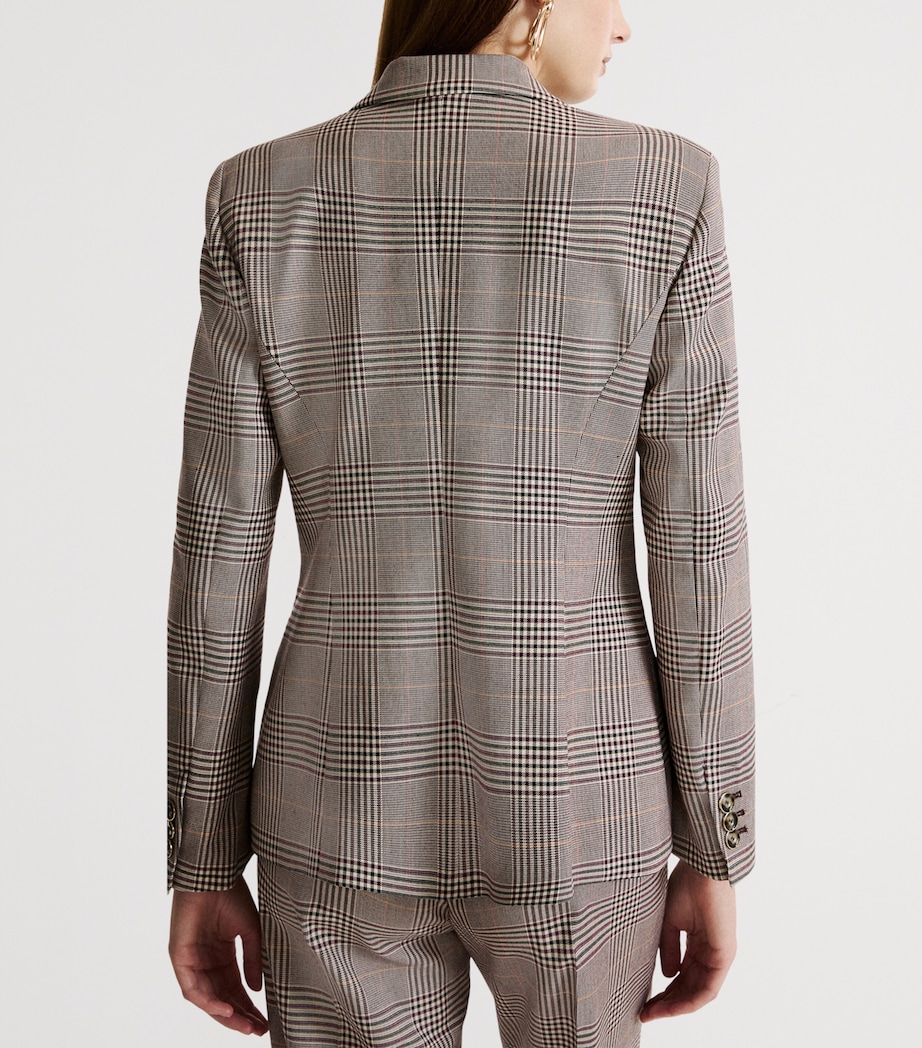 Marella Womens Check Blazer Chocolate Image 3