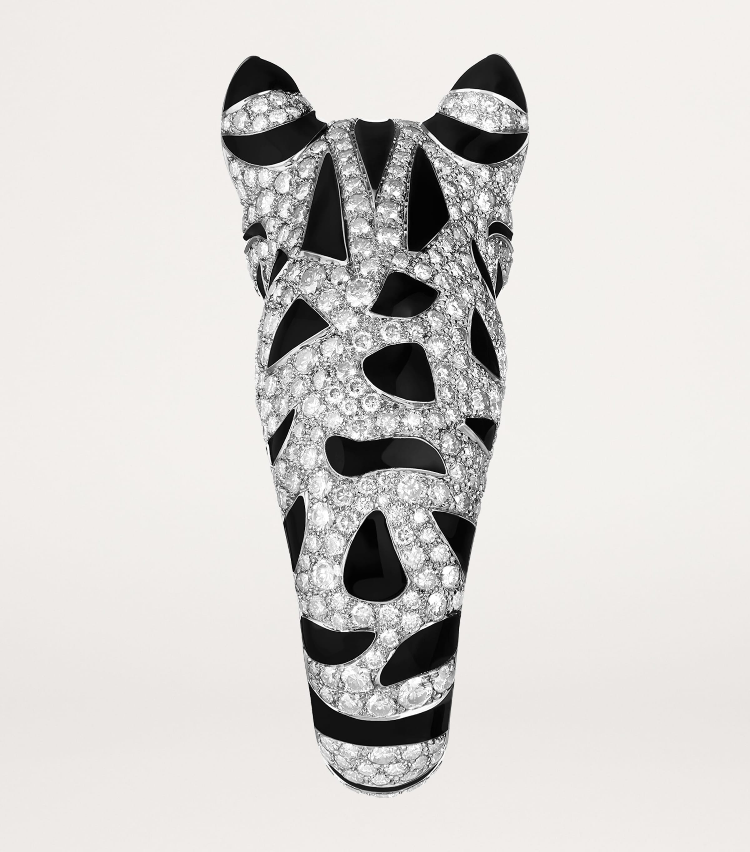 White Gold, Diamond and Emerald Fuzzy, the Leopard Cat Ring WHITE GOLD Image 3