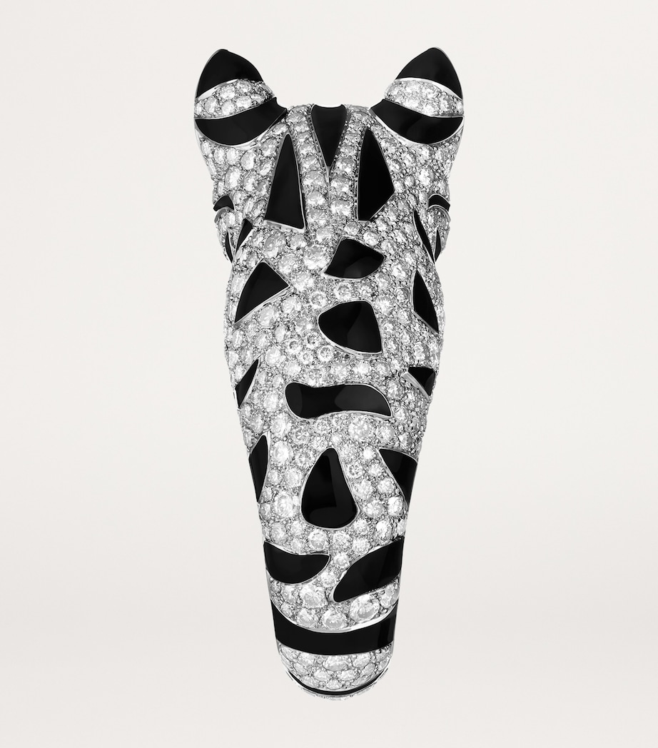 White Gold, Diamond and Emerald Fuzzy, the Leopard Cat Ring WHITE GOLD Image 3