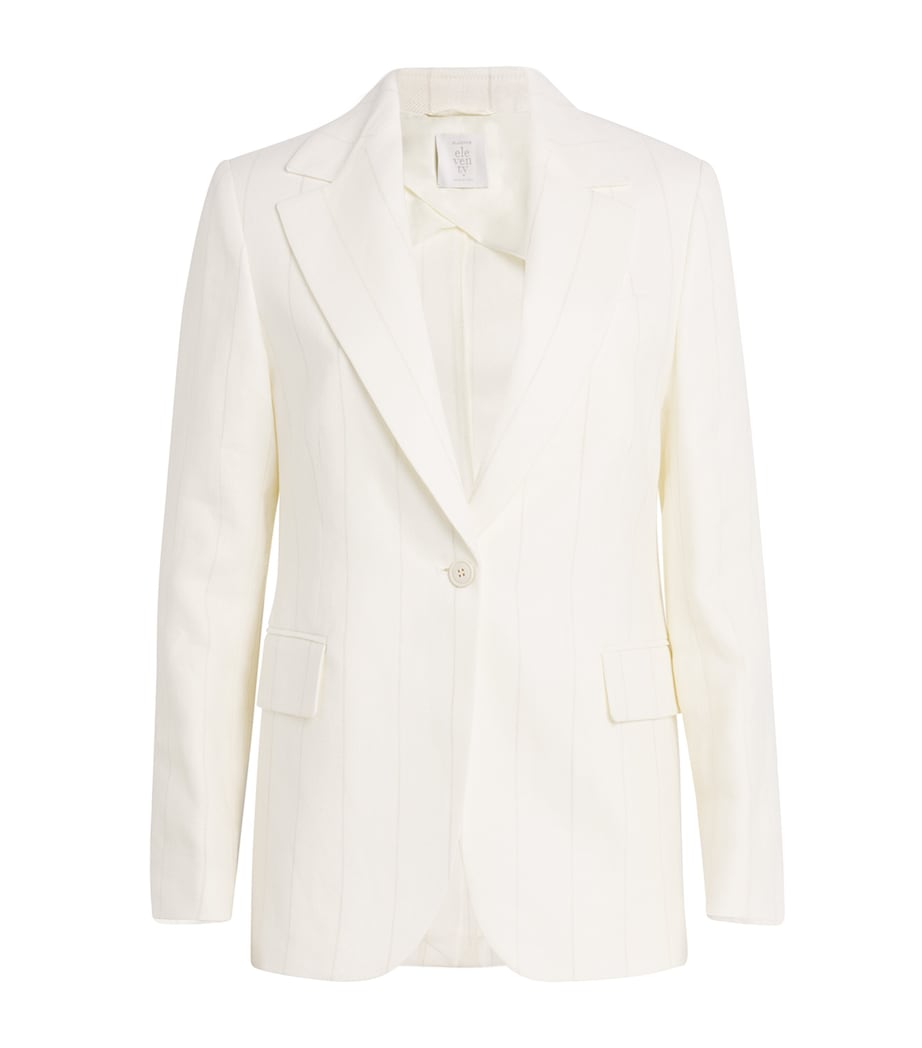 Linen-Wool Single-Button Blazer BIANCO Image 1