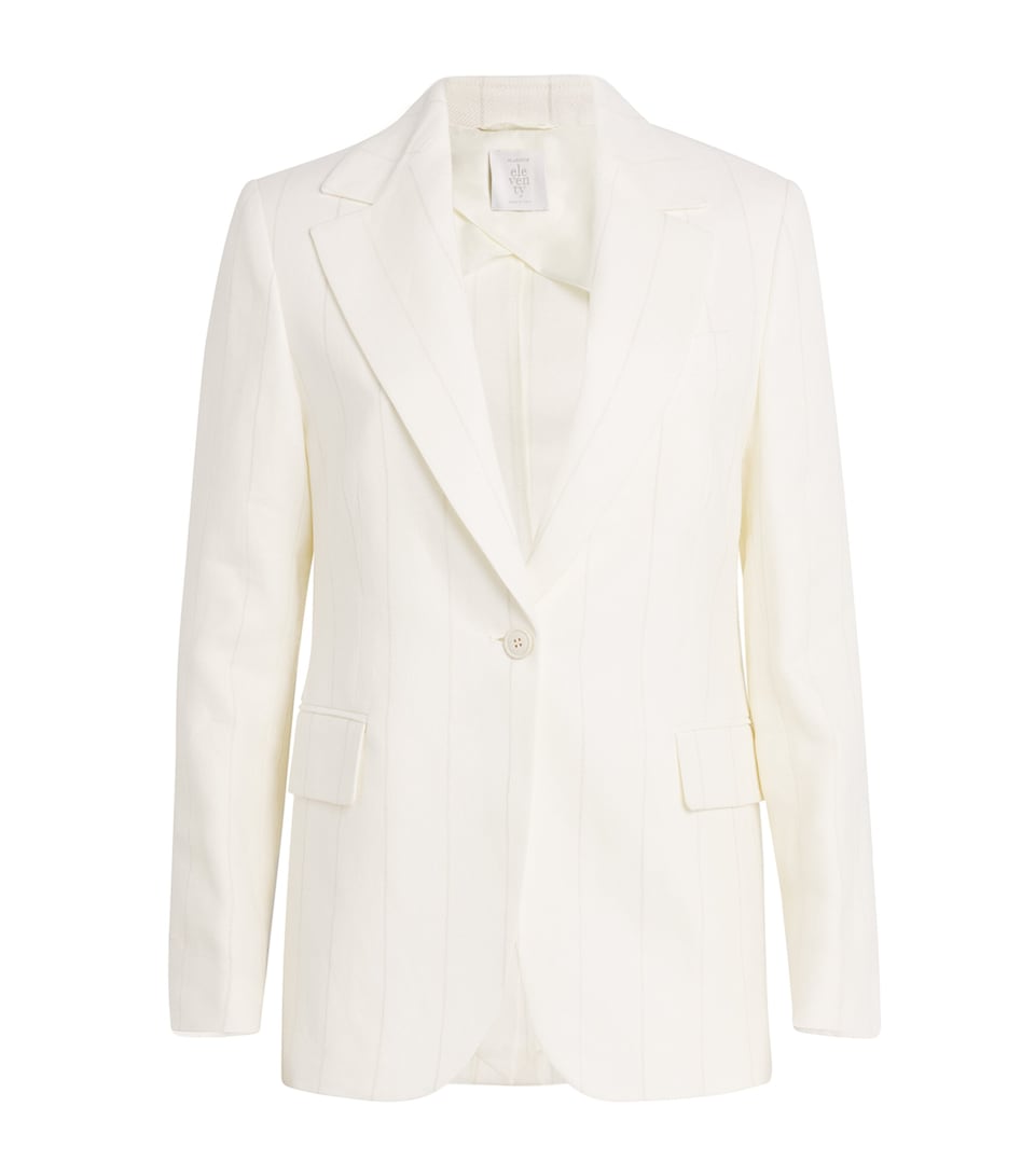 Linen-Wool Single-Button Blazer
