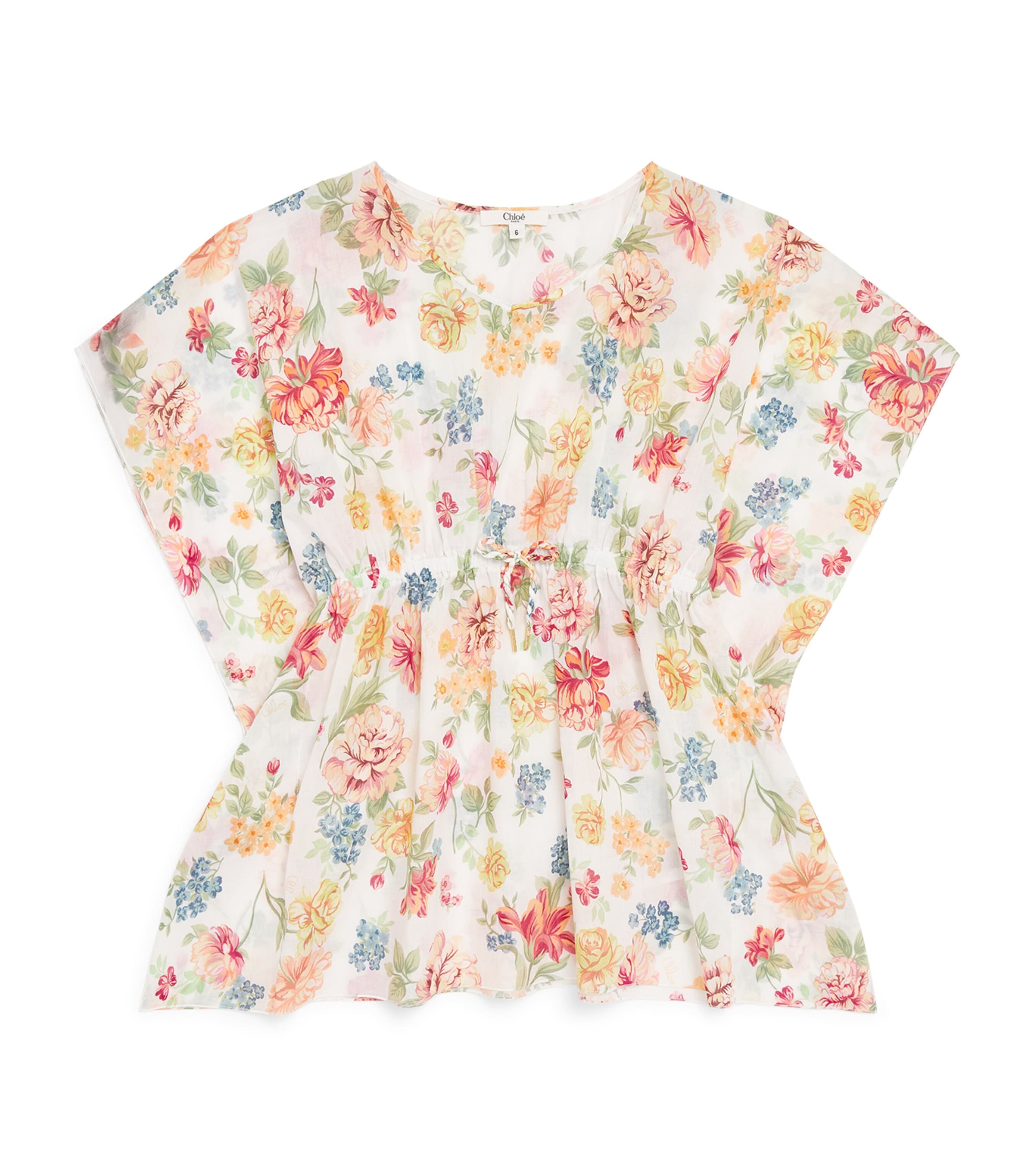 Chloé Kids Cotton Floral Mini Dress (4-14 Years) Pink Image 1
