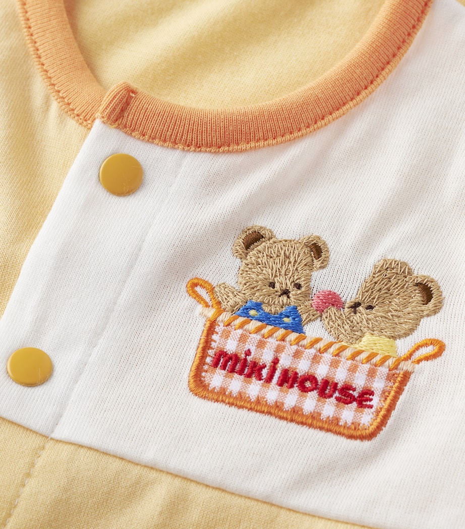 Miki House Cotton Embroidered Bear Playsuit (6-12 Months) Image 4