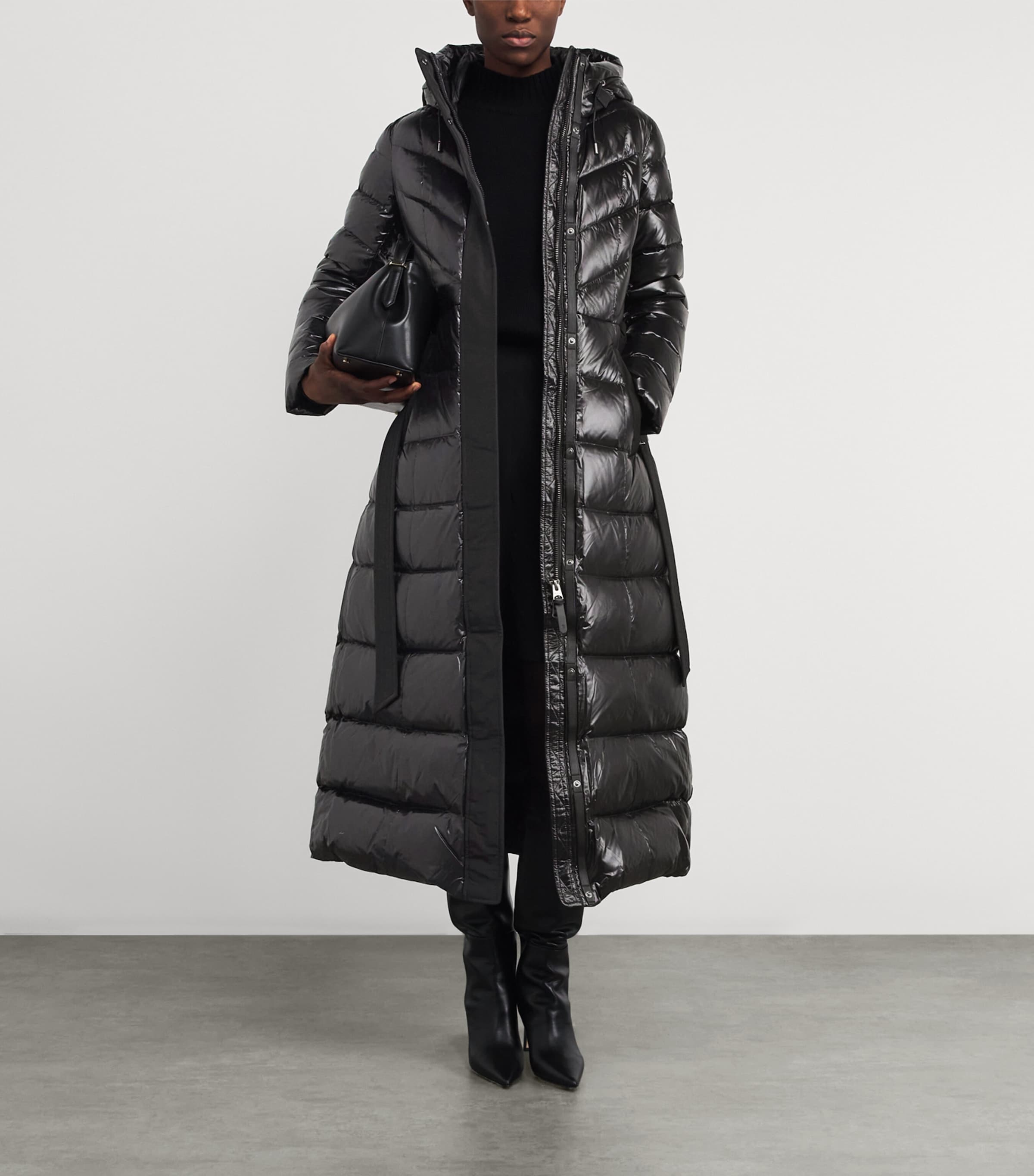 Quilted Calina-R Coat C0001 BLACK Image 2