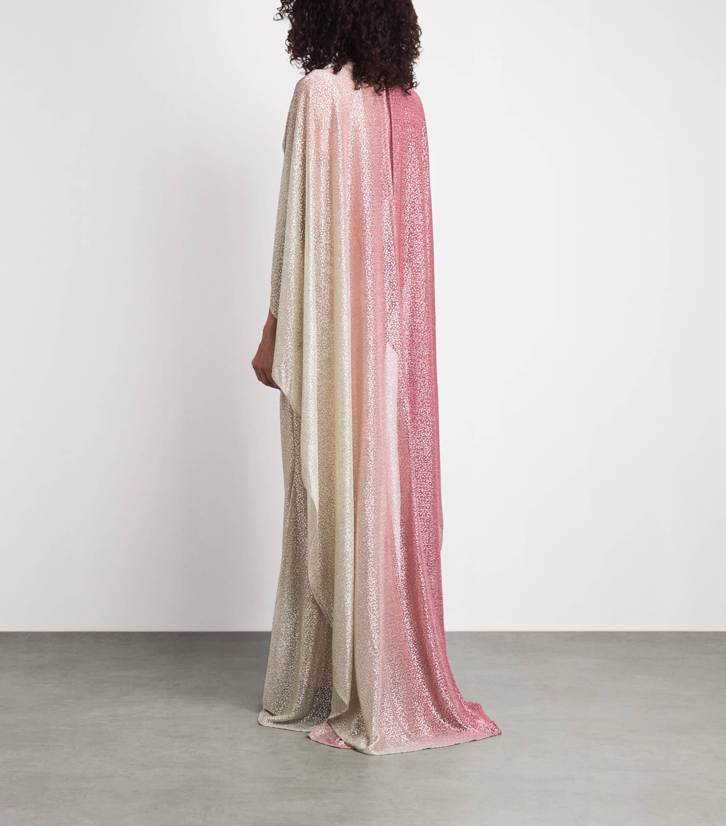 Talbot Runhof Womens Ombré Voile Cape Gown Rose Image 4