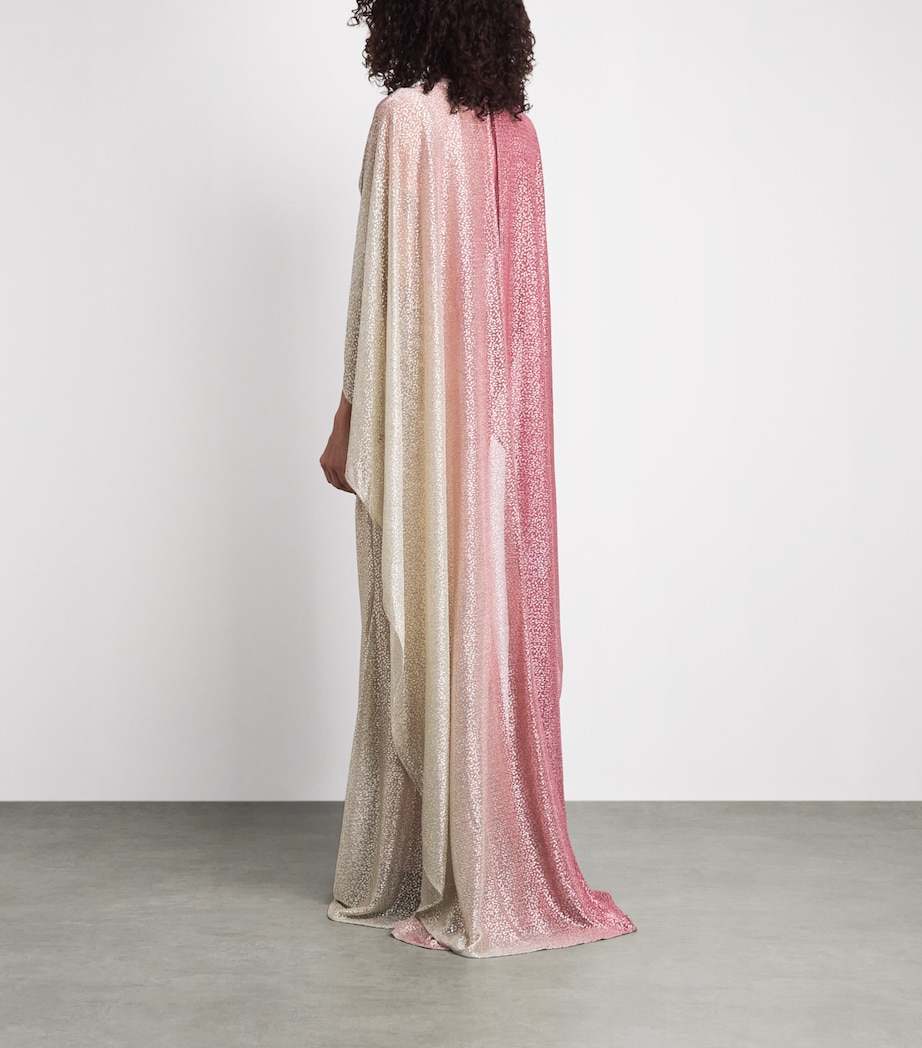 Talbot Runhof Womens Ombré Voile Cape Gown Rose Image 4