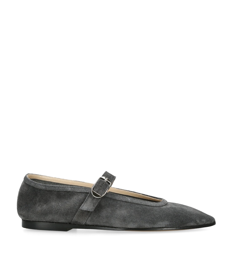 Suede Mary Jane Ballet Flats GREY/DARK Image 1