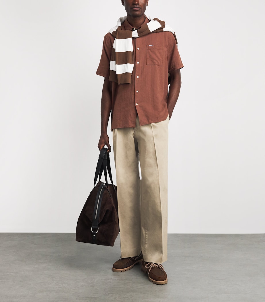 Barbour Mens Cotton Ripstop Kingswood Shirt Burnt Pepper Image 2