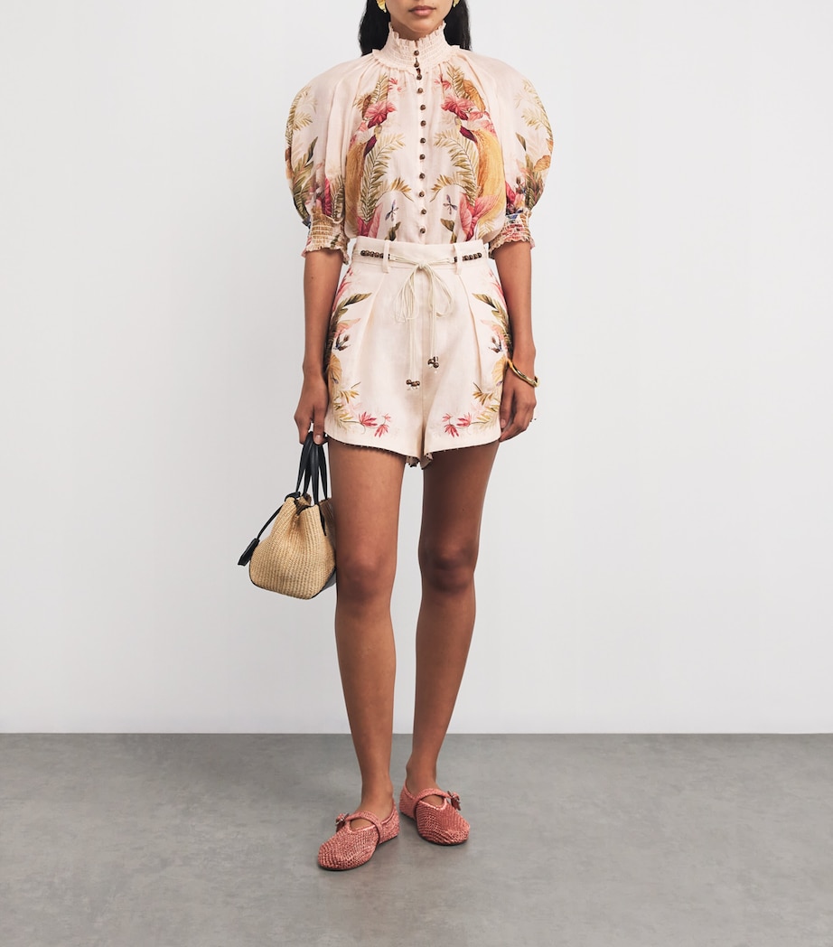 Linen Palm Ascension Shorts CRMPLMFLO Image 2