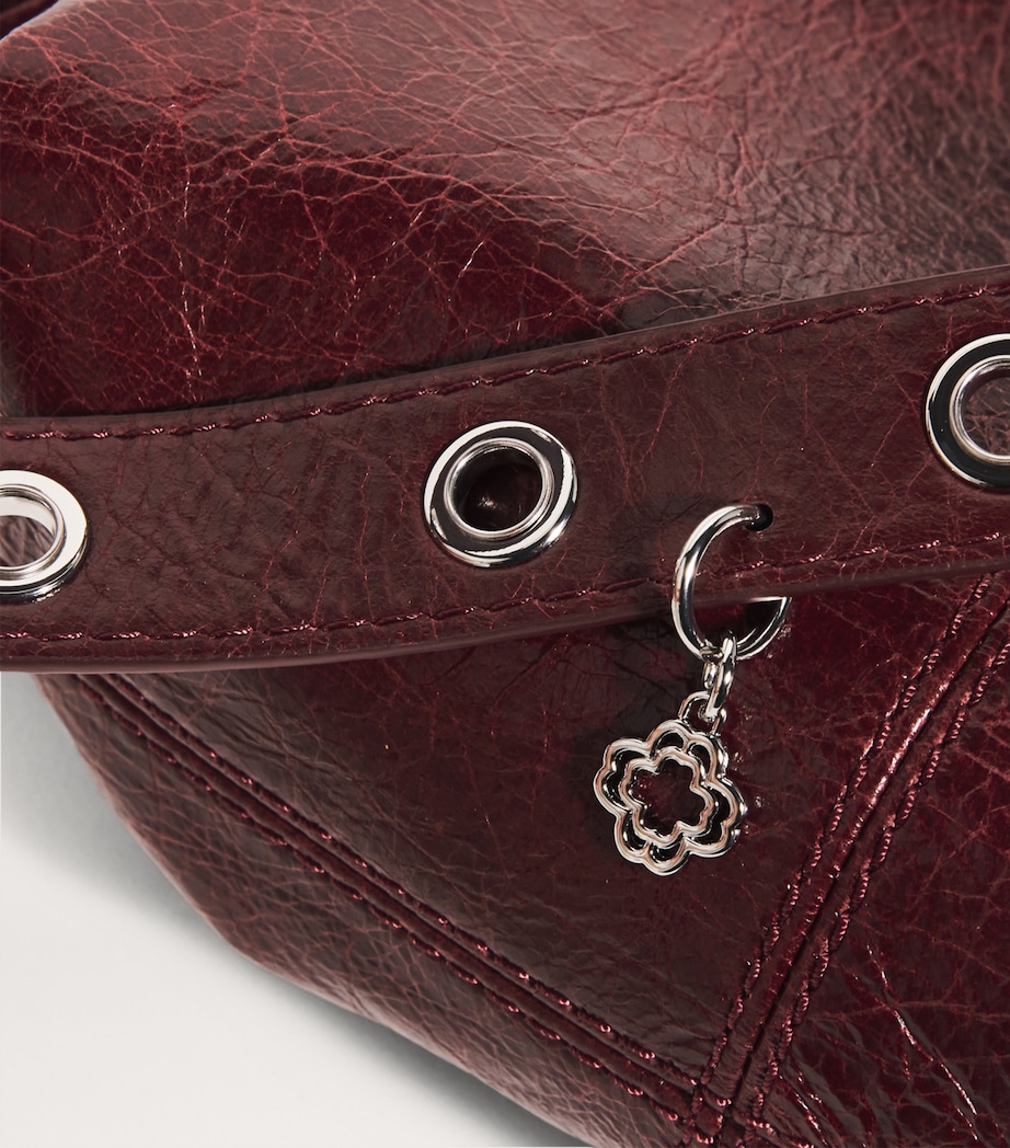 Leather Miss M Shoulder Bag BURGUNDY Image 6