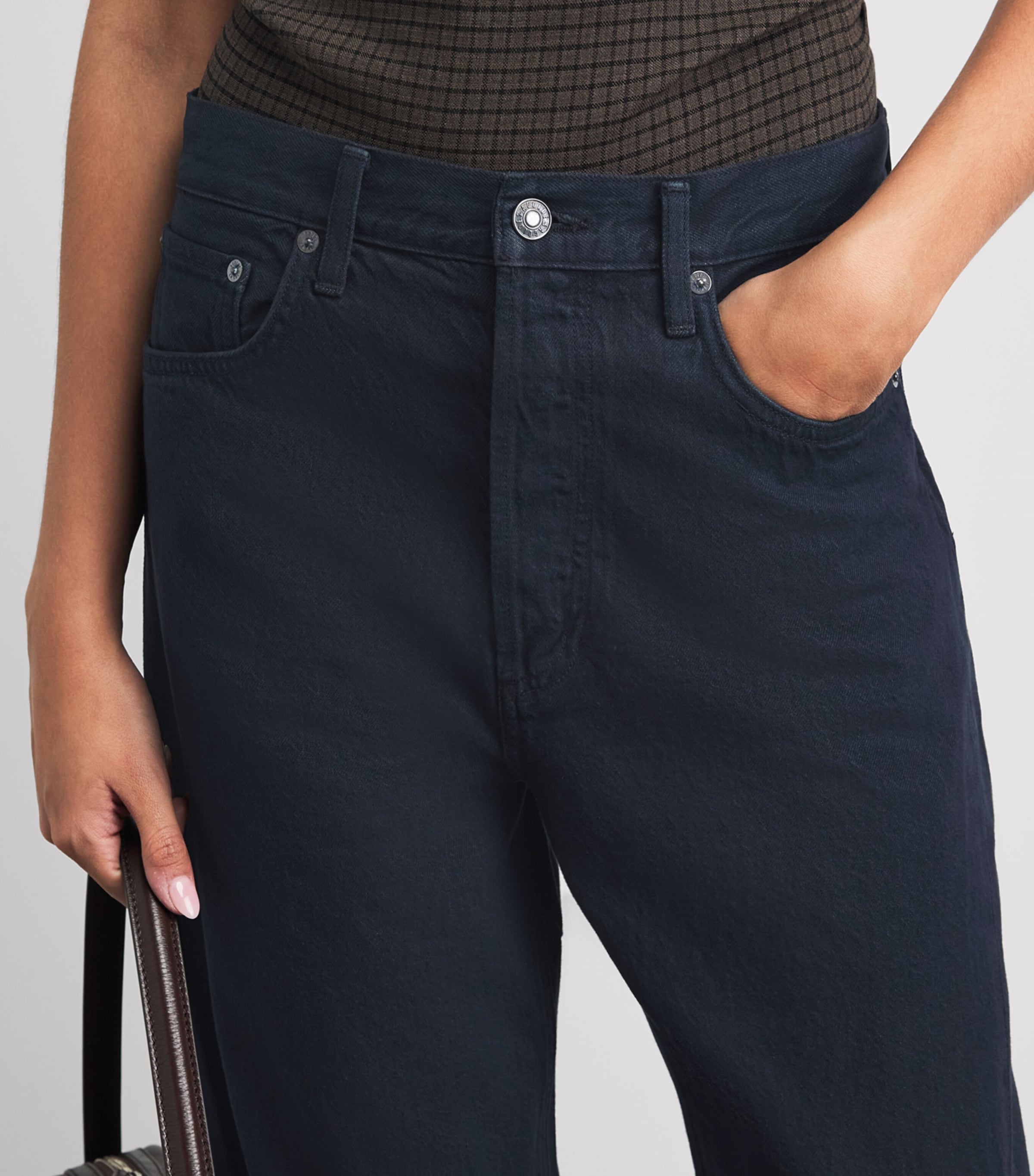 AGOLDE Womens Luna Pierced Tapered Jeans Ison Image 3