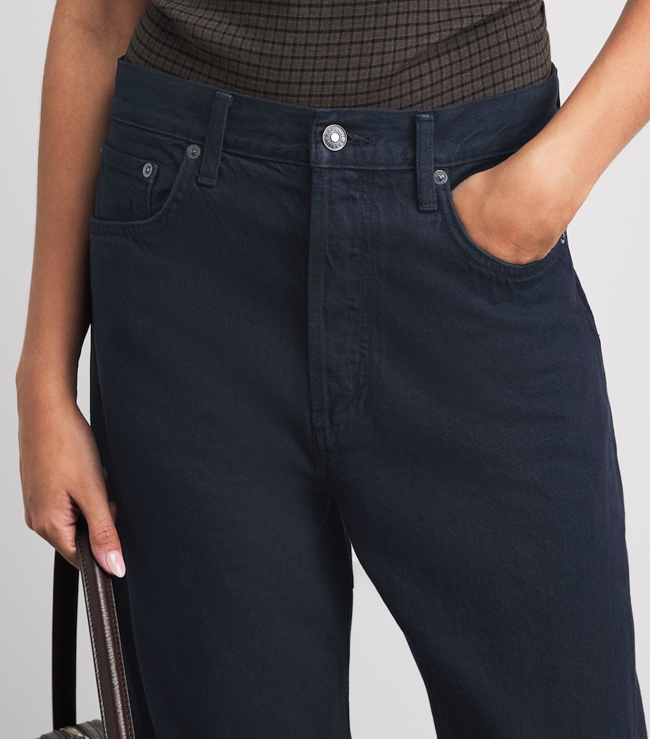 AGOLDE Womens Luna Pierced Tapered Jeans Ison Image 3
