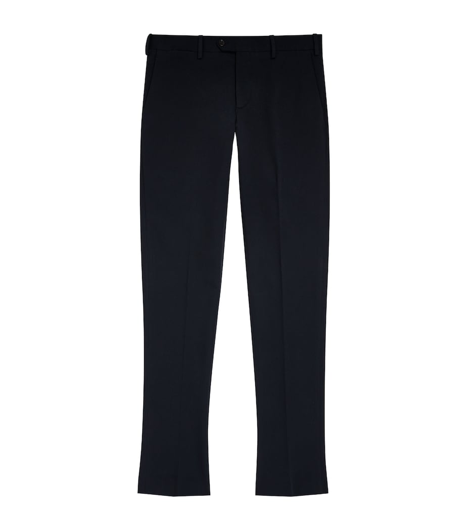 Lardini Mens Stretch-Cotton Tailored Trousers Navy Image 1
