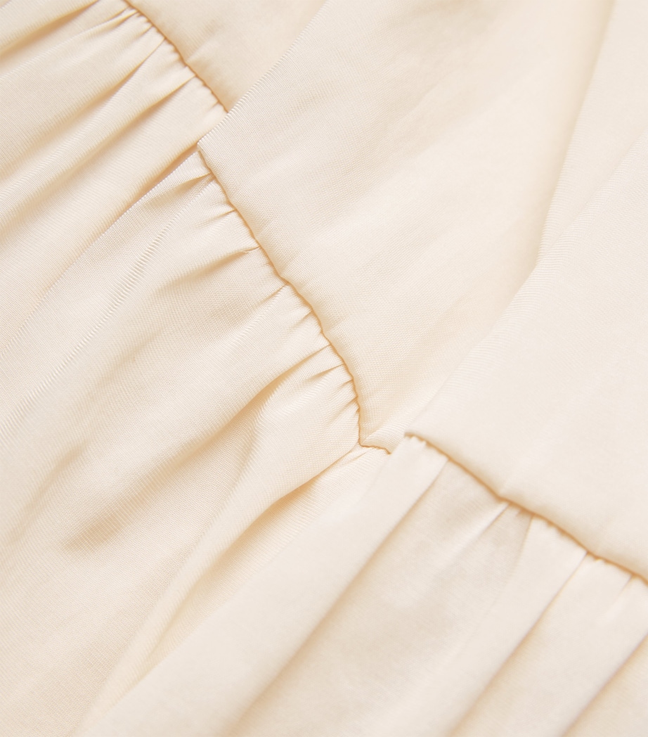 Canvas Pleat-Neck Maxi Dress SAND Image 5