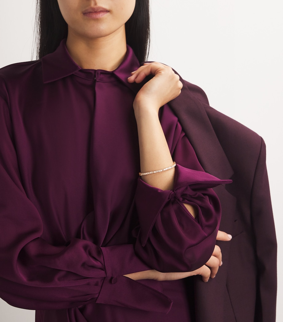 Mini Rose Gold and Diamond Tennis Bracelet 18K RG/WD Image 2