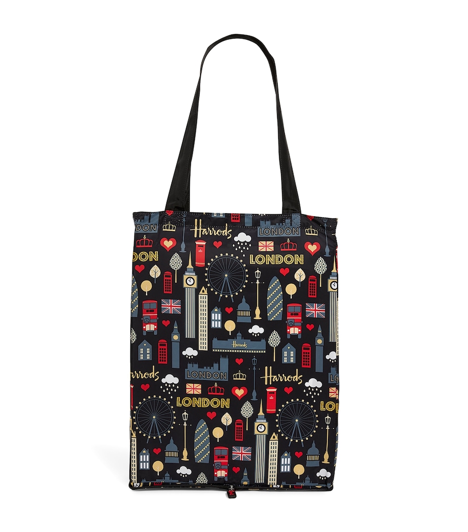 Harrods Glitter London Pocket Shopper Bag Black Image 1