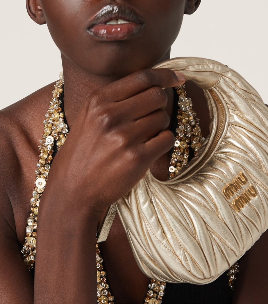 Mini Matelassé Leather Wander Top-Handle Bag F0846 Image 8