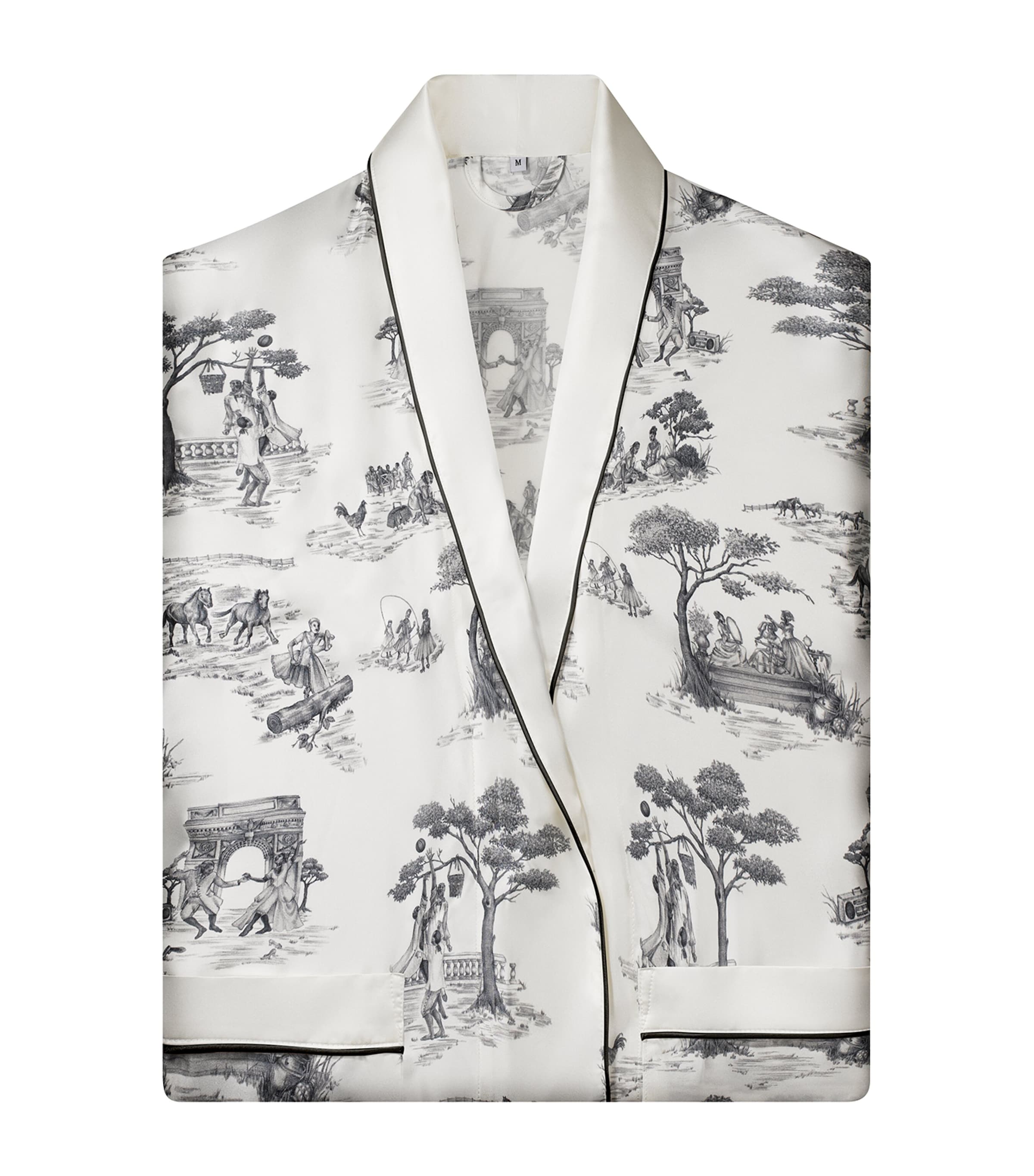 x Sheila Bridges Harlem Toile Print Robe (Medium) IVORY Image 2