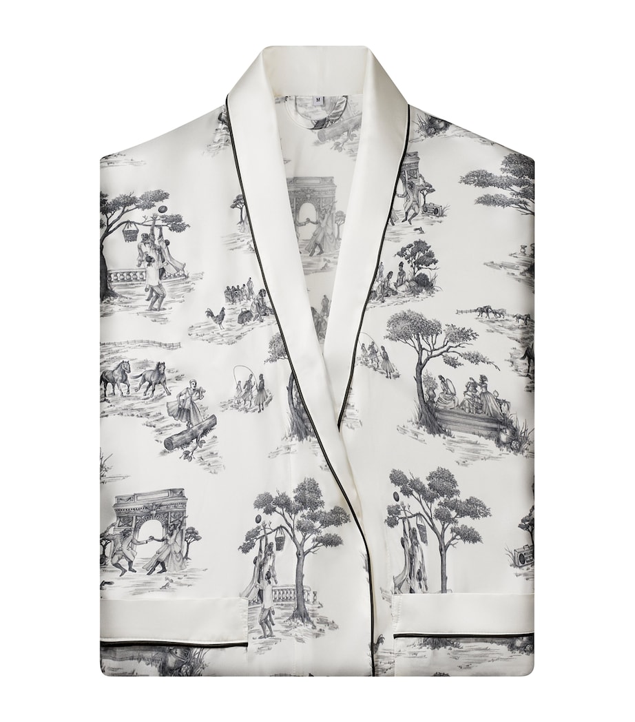 x Sheila Bridges Harlem Toile Print Robe (Medium) IVORY Image 2