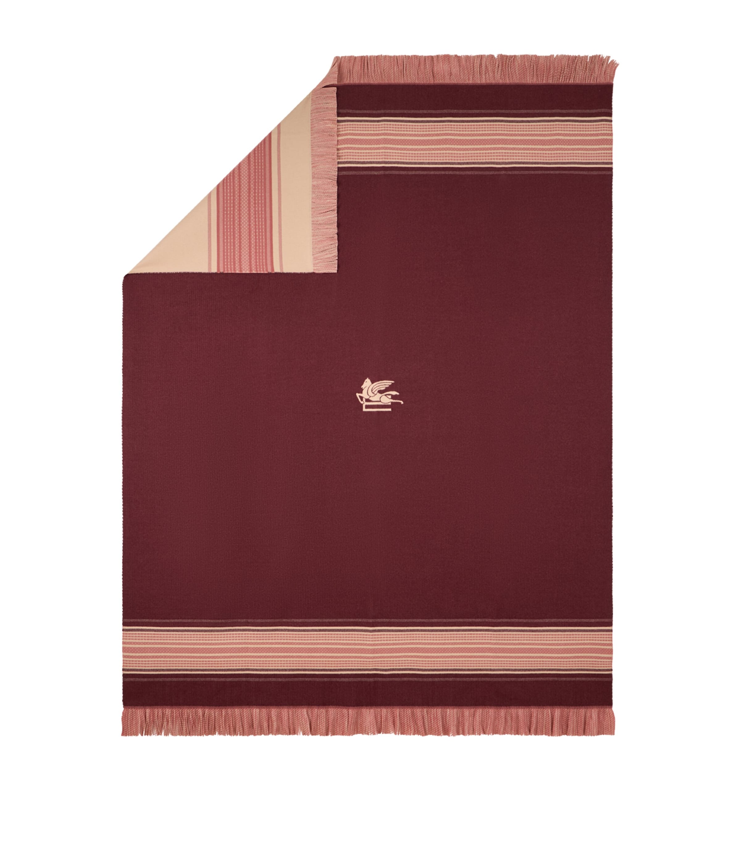 Etro Wool Pegaso Throw In Red