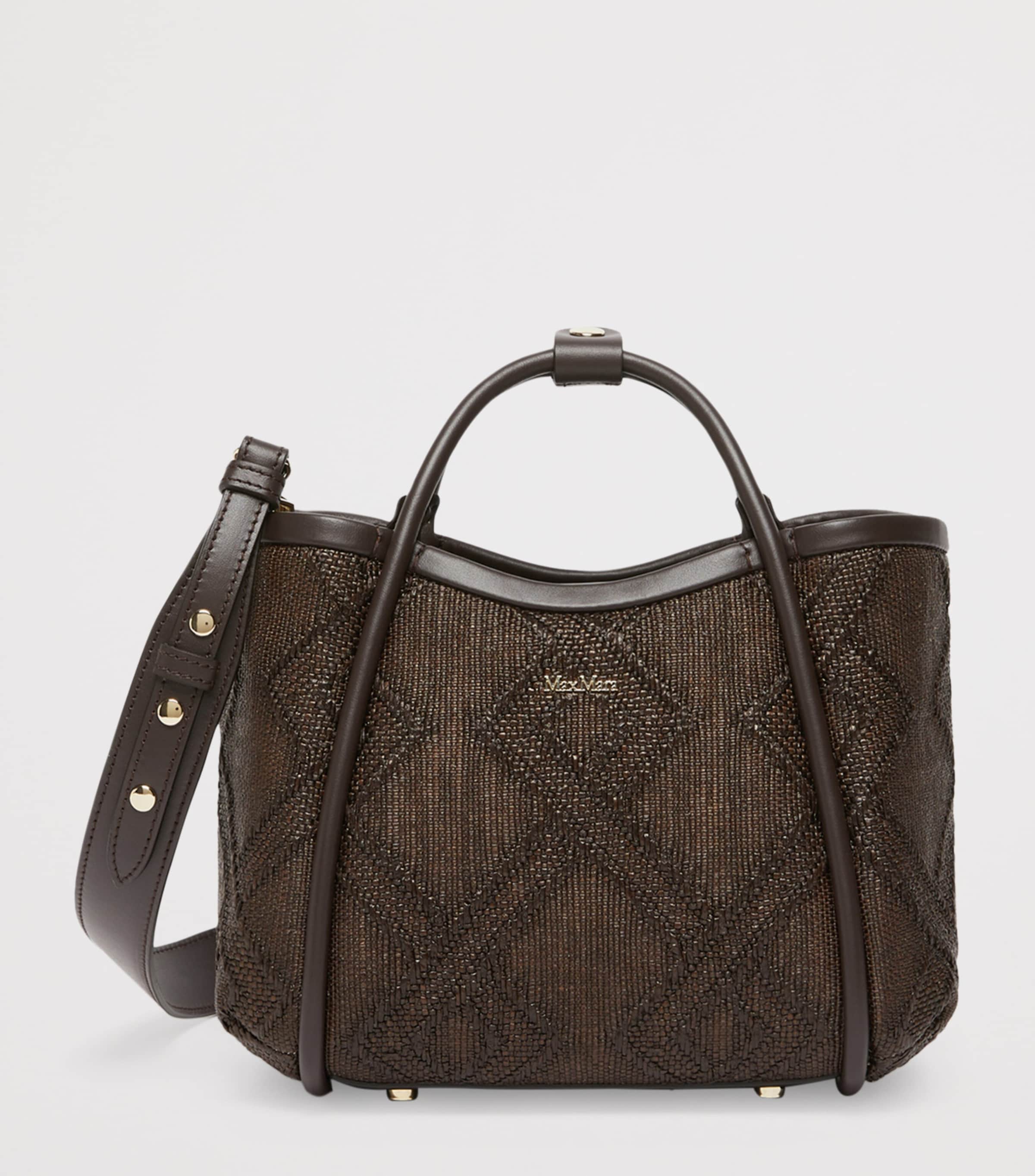 Max Mara Extra-Small Embellished Marine Top-Handle Bag Dark Brown Image 3