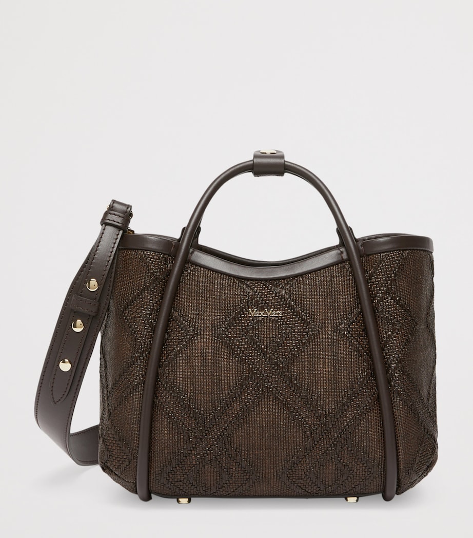 Max Mara Extra-Small Embellished Marine Top-Handle Bag Dark Brown Image 3
