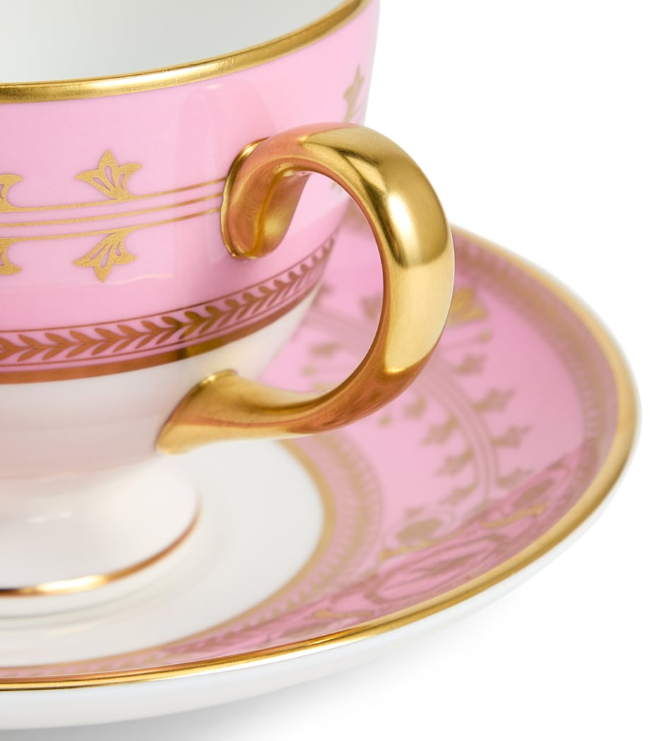 Bone China Bacchus Teacup and Saucer PINK Image 4