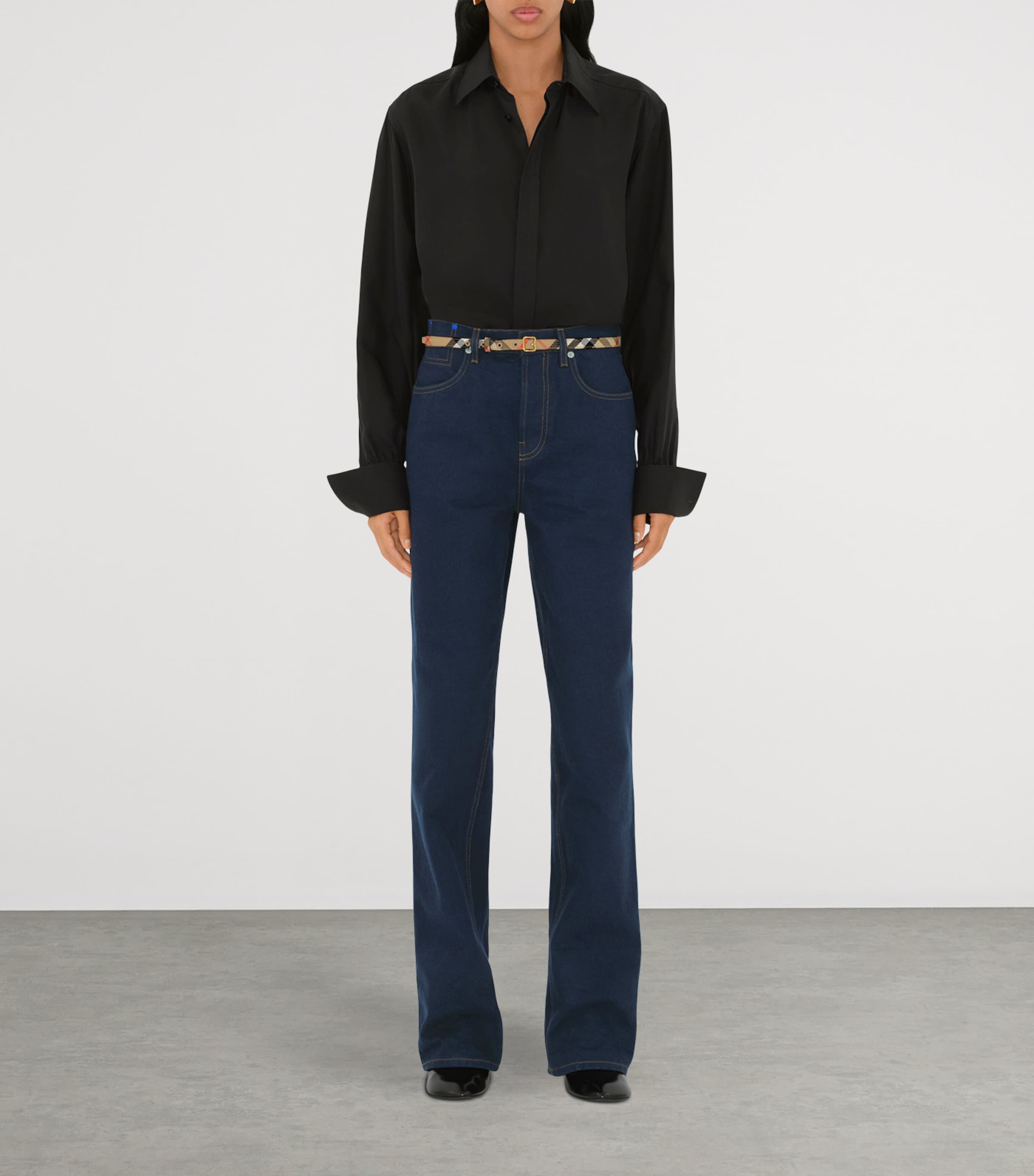 Burberry Thin Check B Buckle Belt Sand Ip Check Image 2
