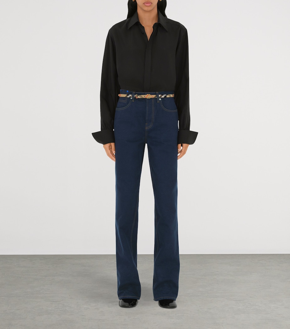Thin Check B Buckle Belt SAND IP CHECK Image 2