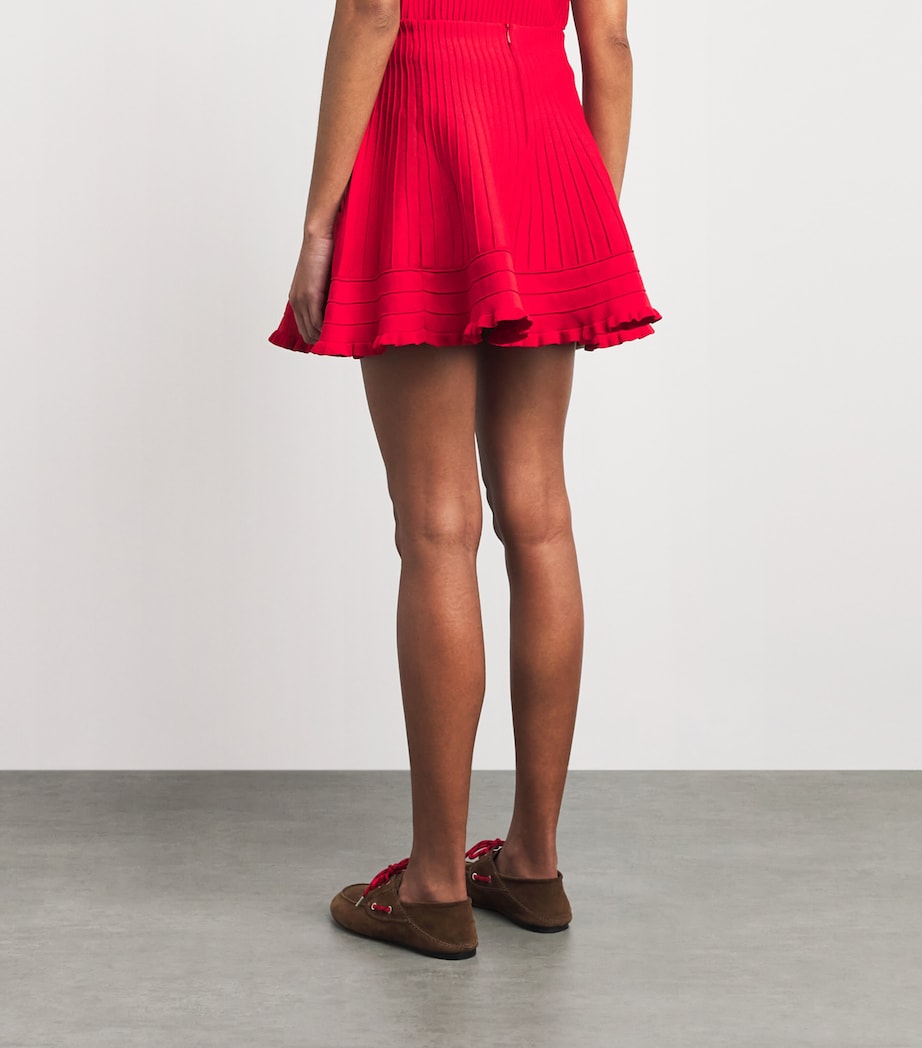 Maje Womens Knitted Mini Skirt Red Image 5