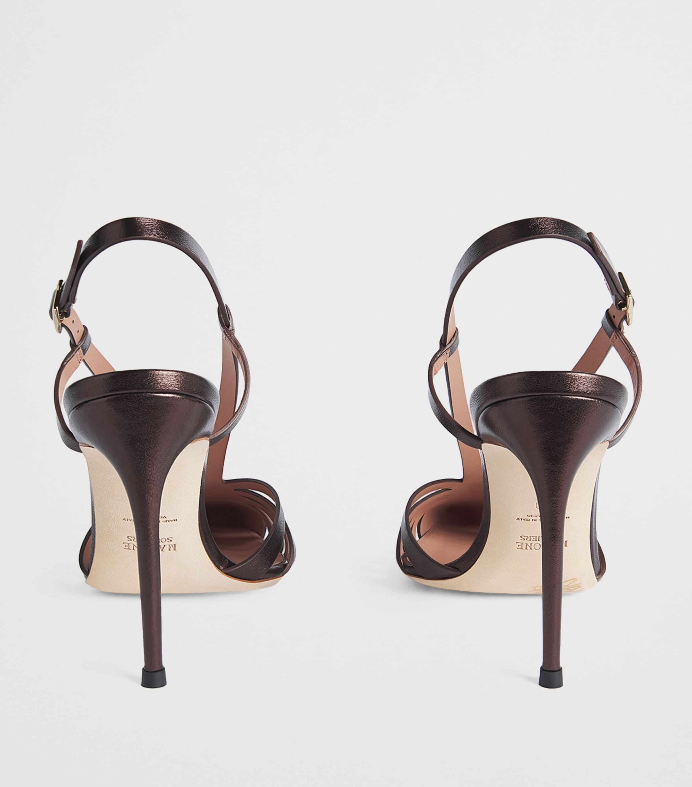 Malone Souliers Metallic Leather Janette Slingback Pumps 90 Tobacco Image 5