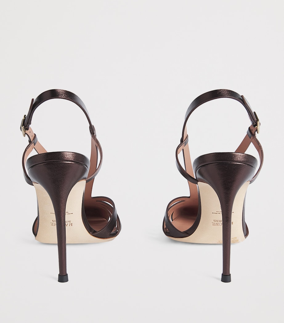 Malone Souliers Metallic Leather Janette Slingback Pumps 90 Tobacco Image 5
