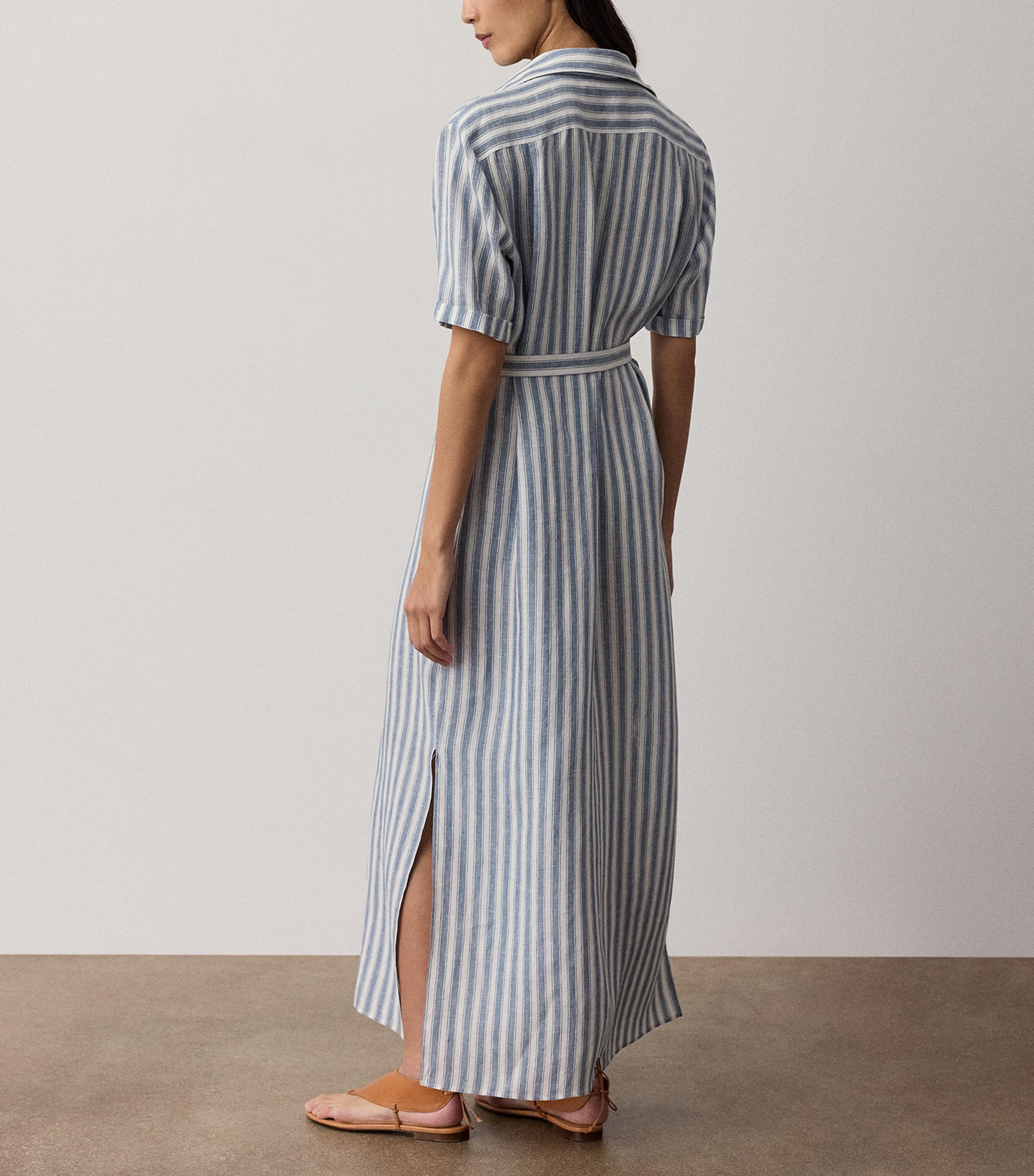 ralph lauren blue linen dress Paisley Linen Midi Dress