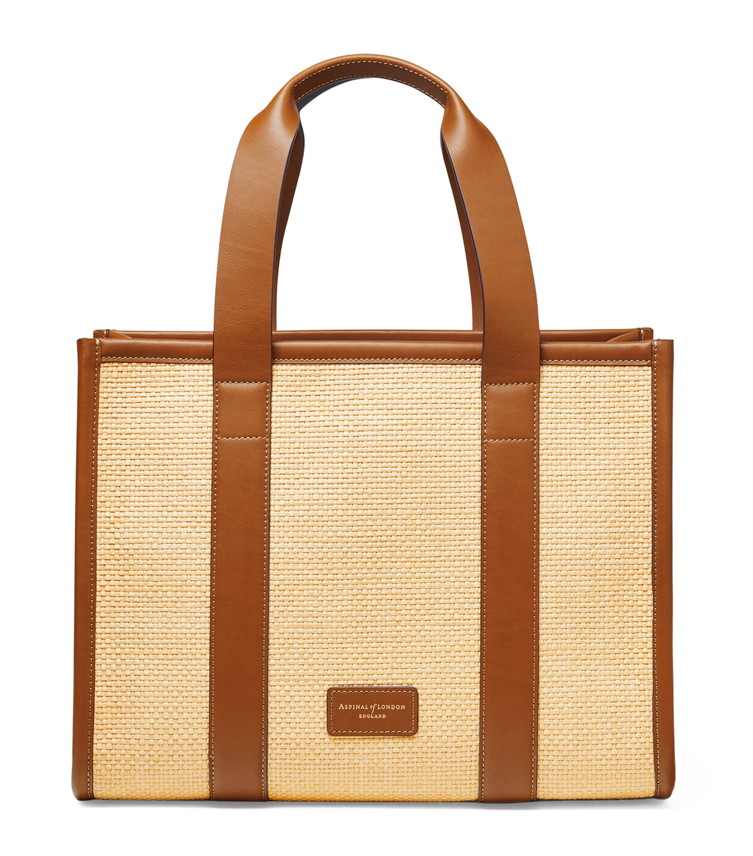 ASPINAL OF LONDON RAFFIA SMALL HENLEY TOTE BAG 