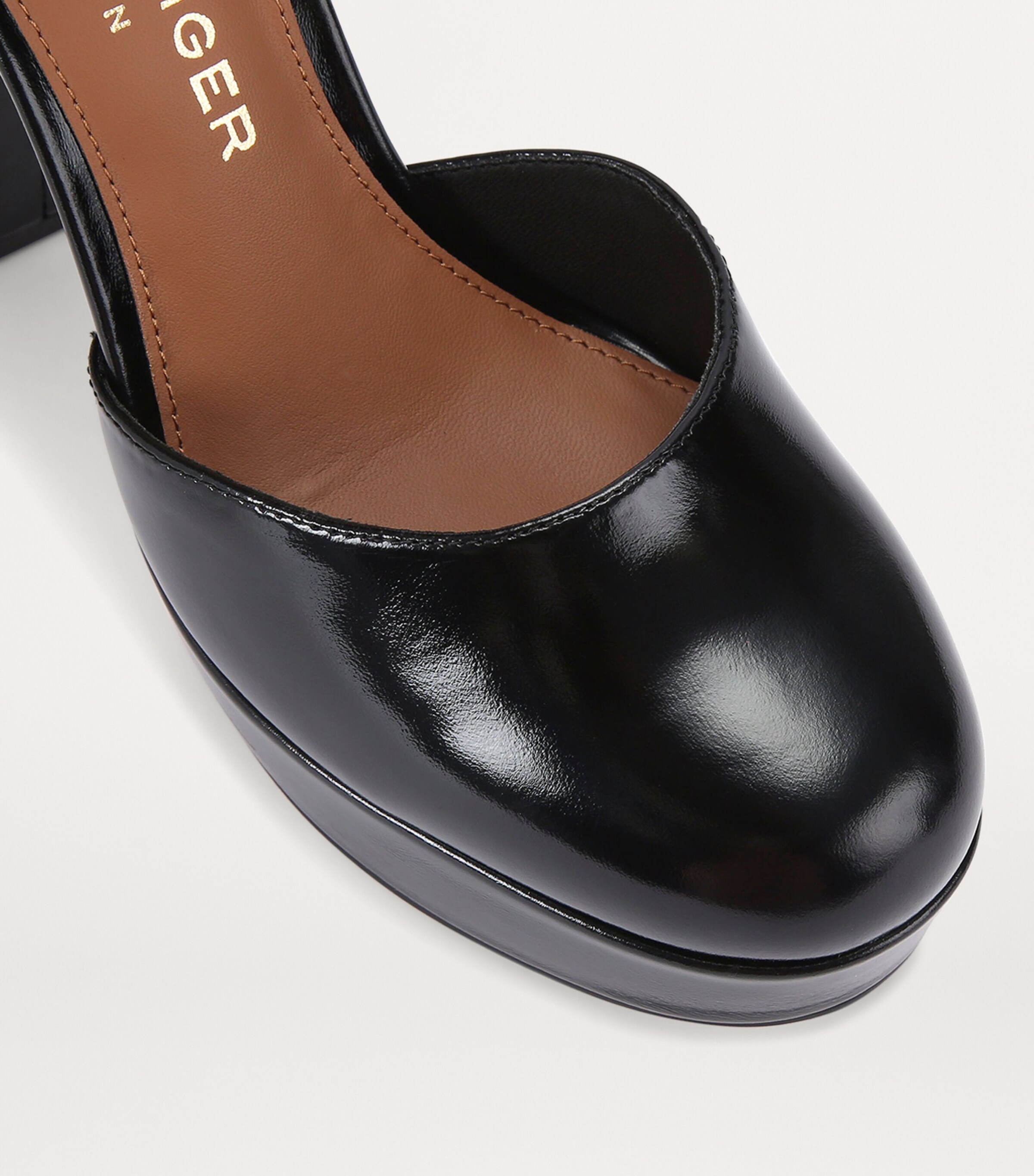 Kurt Geiger London Black Leather Shoreditch Platform Heels