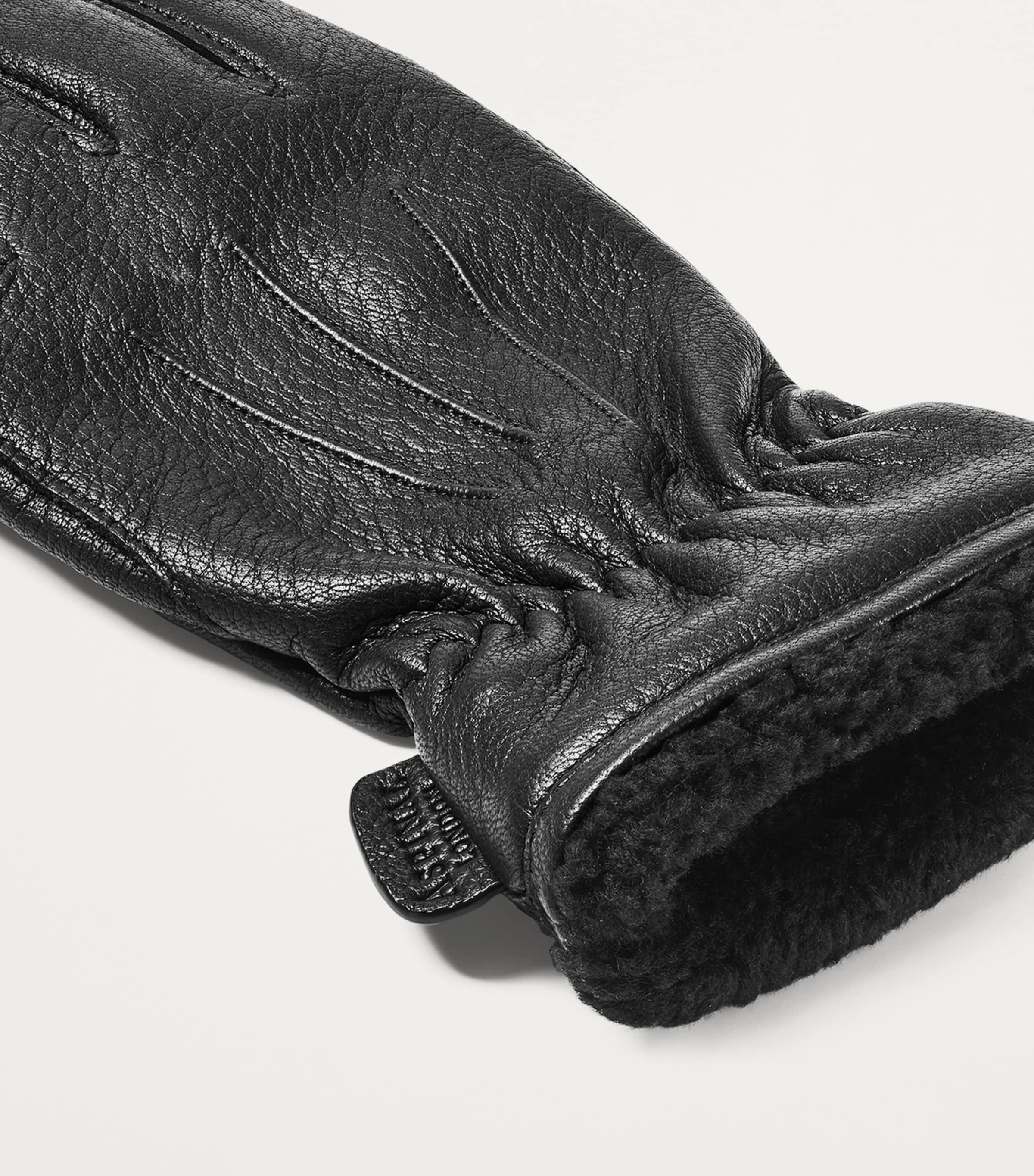 Aspinal Of London Men's Deerskin Gloves (Medium) Black Image 3