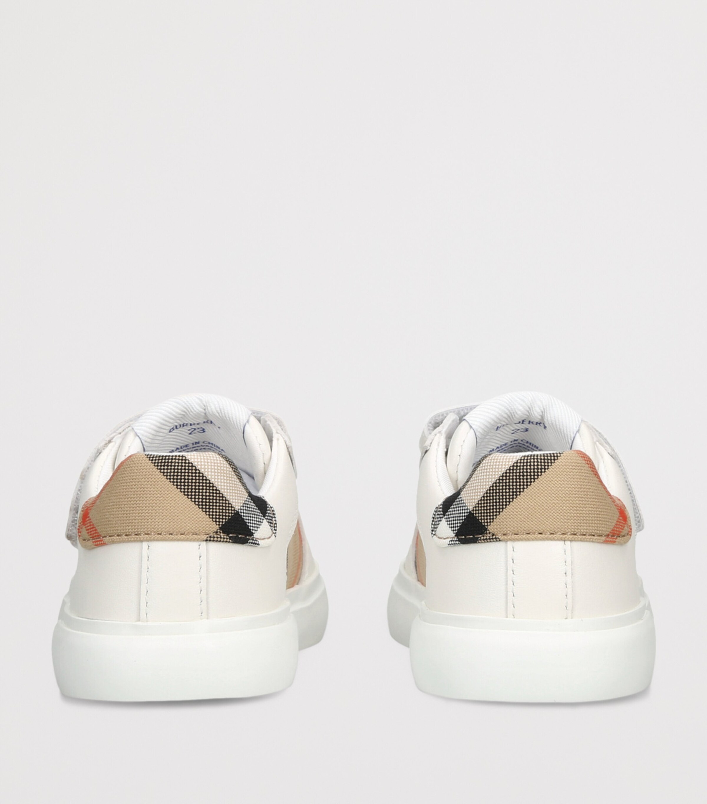 Burberry Kids Leather Noah Sneakers White/comb Image 4