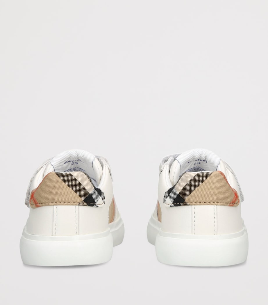 Burberry Kids Leather Noah Sneakers White/comb Image 4
