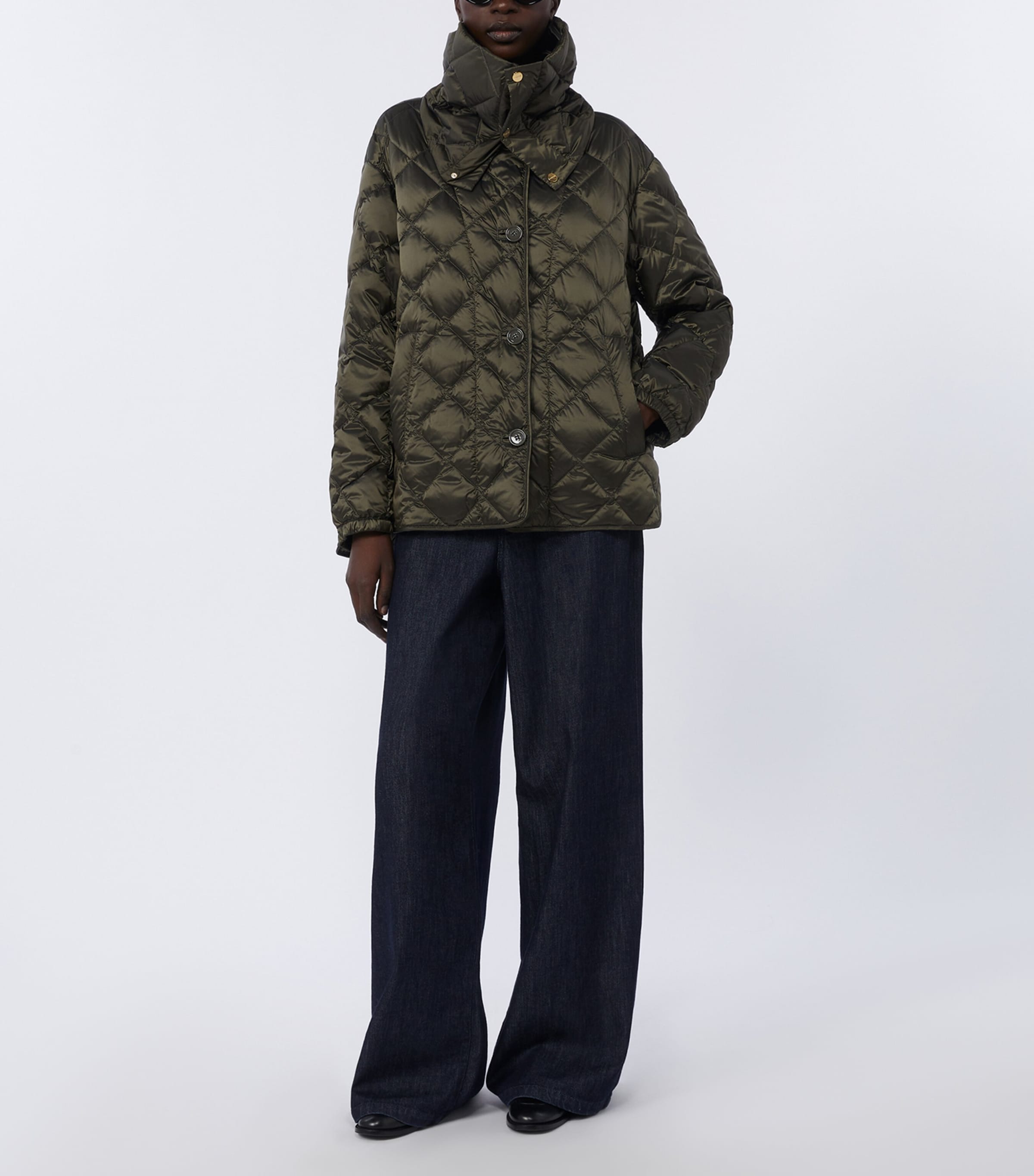 Down Diamond-Quilted Jacket DARK GREEN Image 2