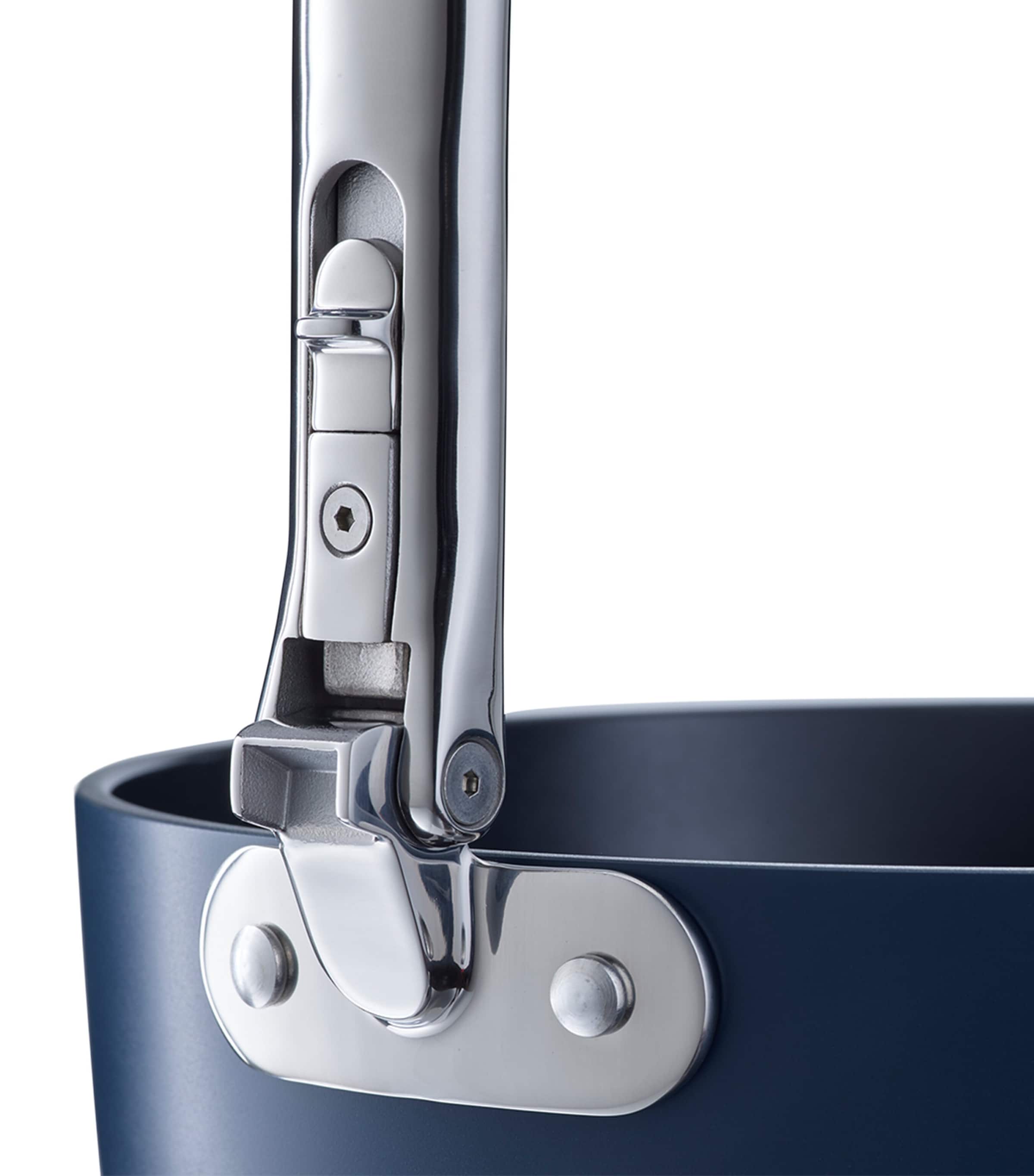 Set of 2 Space Non-Stick Folding Handle Frying Pans MIDNIGHT BLUE Image 2