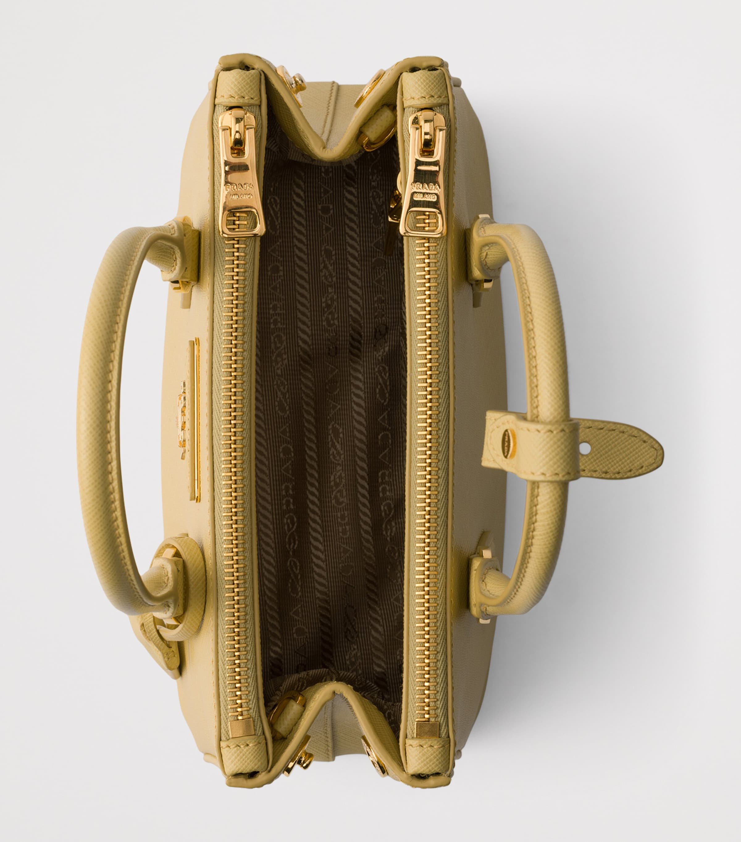 Prada Mini Saffiano Leather Galleria Shoulder Bag Yellow Image 4